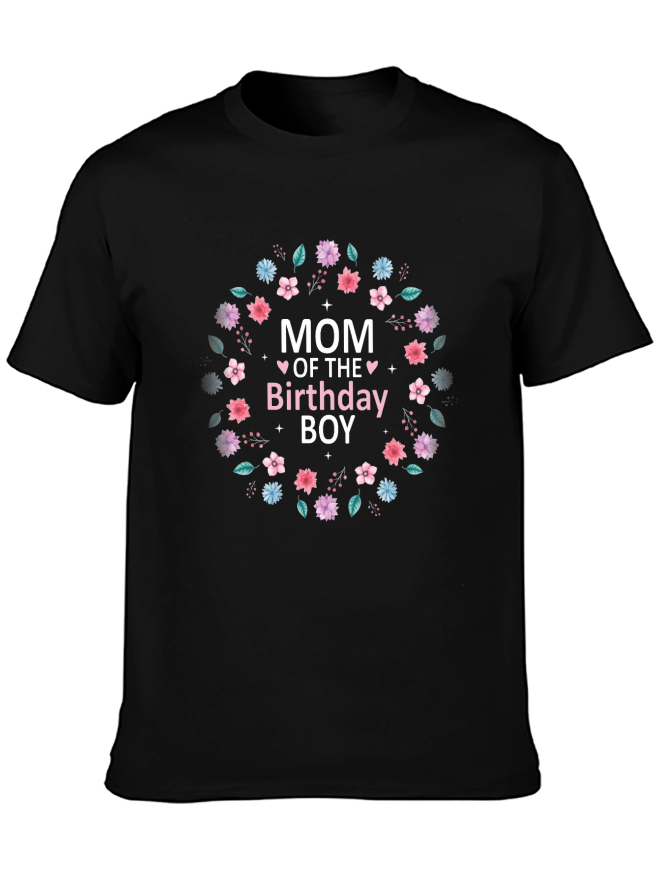 Mom of the Birthday Boy Floral T-Shirt