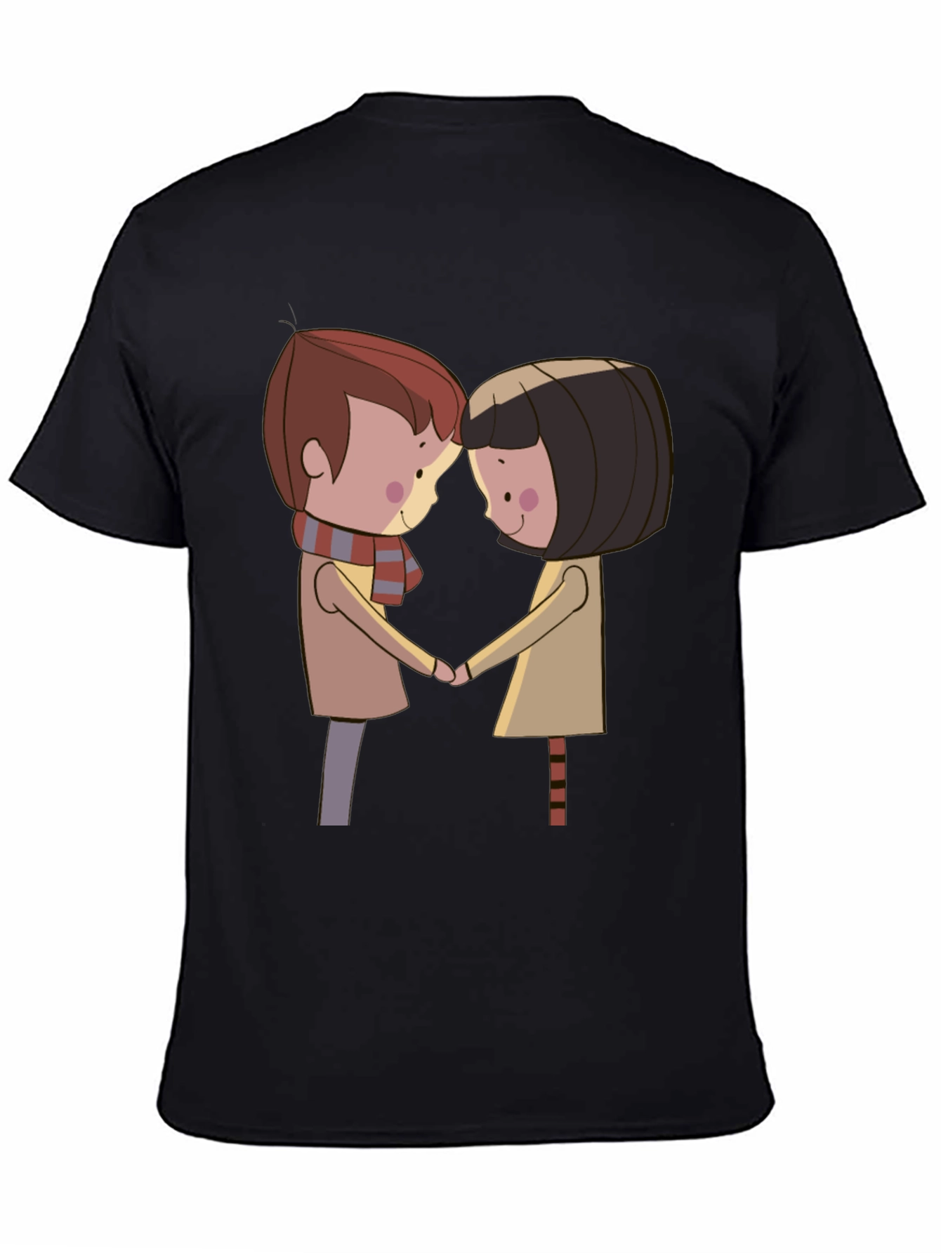 Cartoon Couple Graphic T-Shirt
