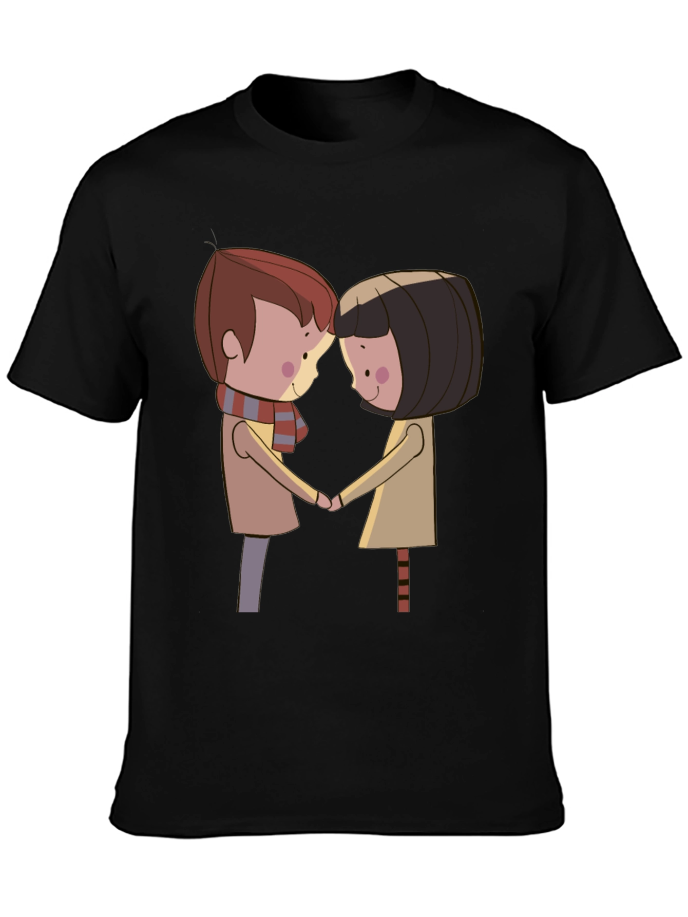 Cartoon Couple Graphic T-Shirt