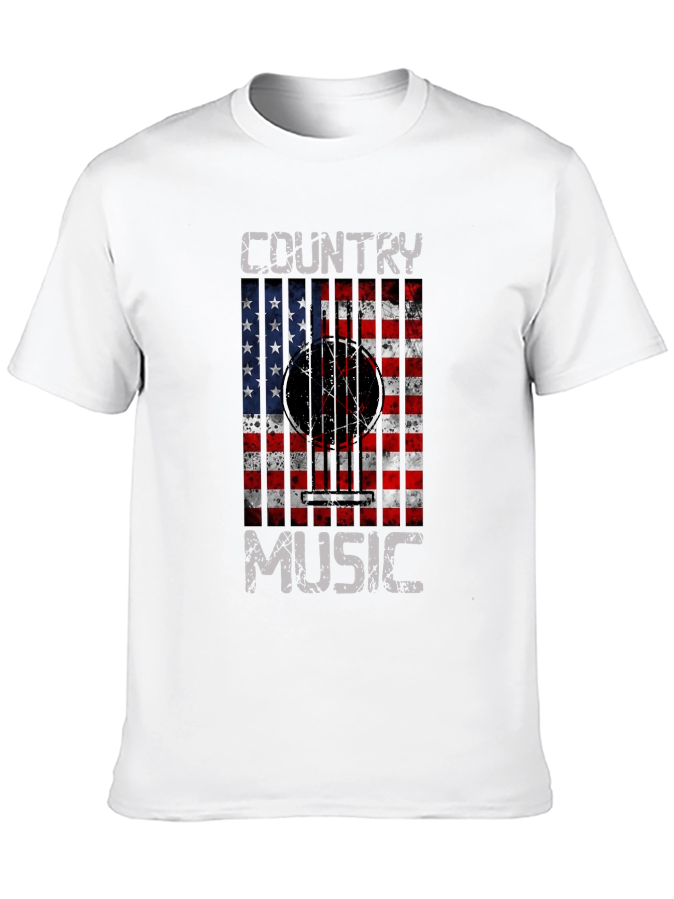 Country Music Guitar USA Flag T-Shirt