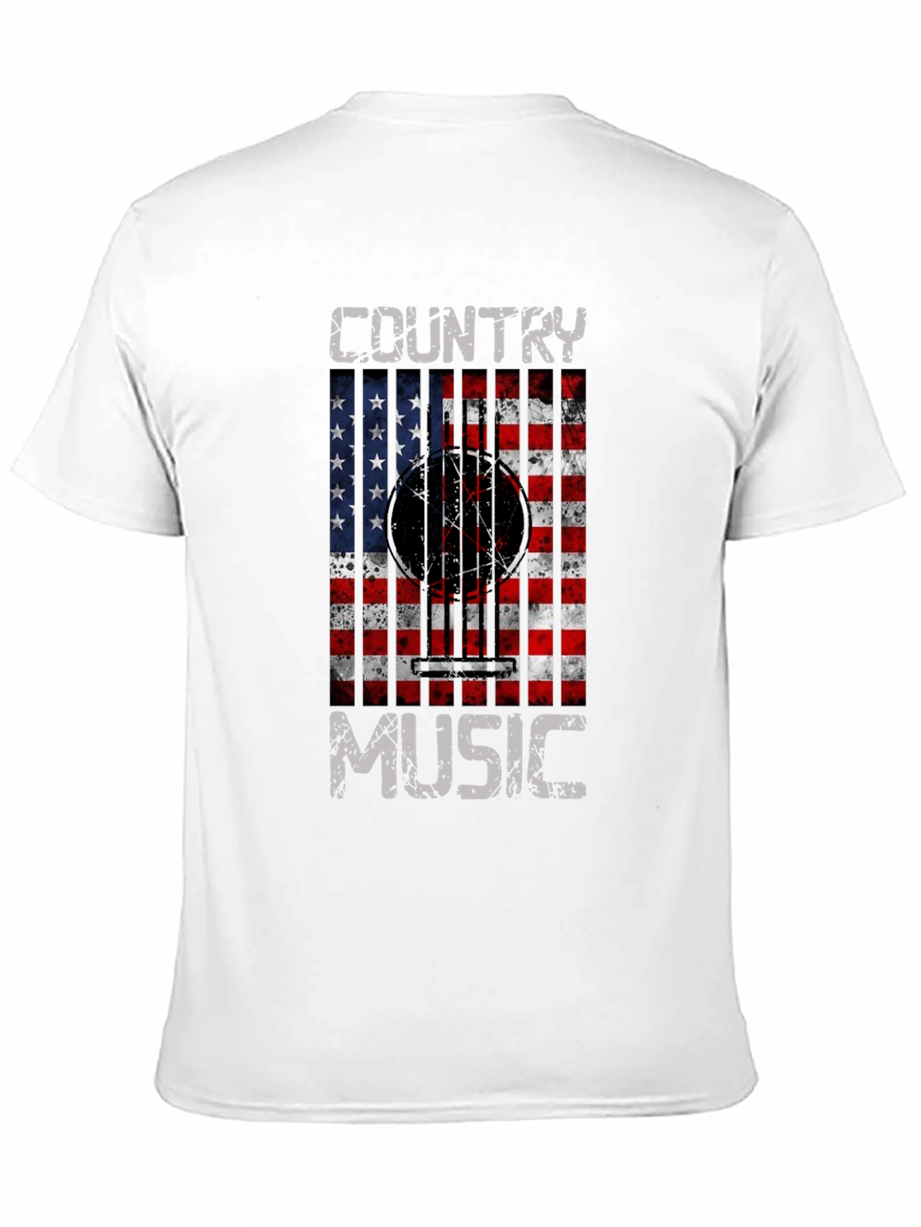 Country Music Guitar USA Flag T-Shirt