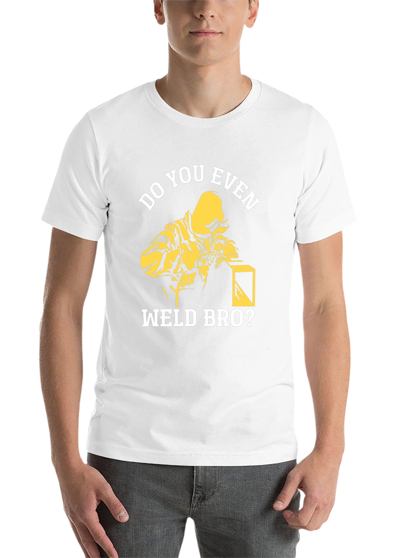 Do You Even Weld Bro? Black Cotton Graphic T-Shirt
