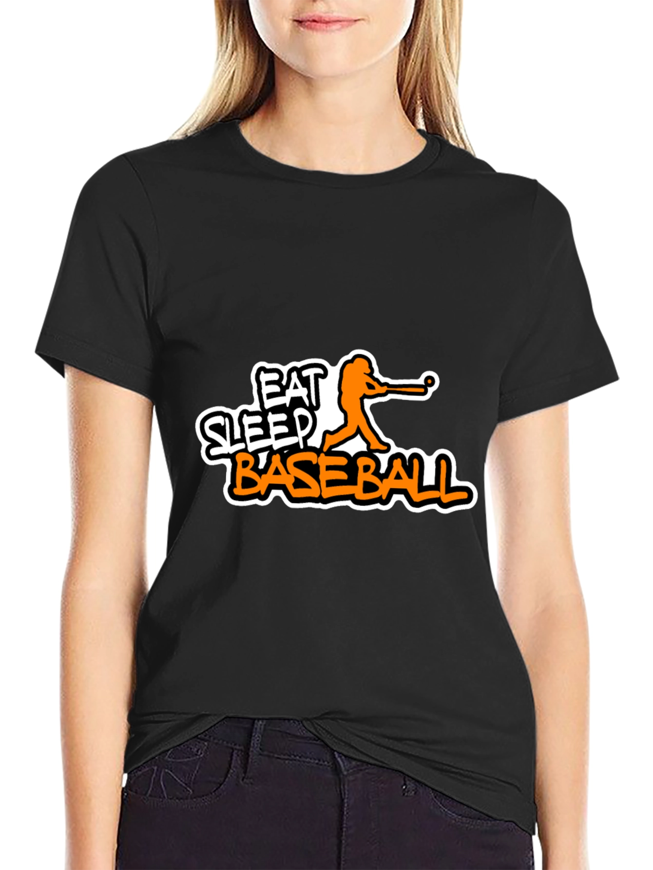 Eat Sleep Baseball Black Graphic Tee
