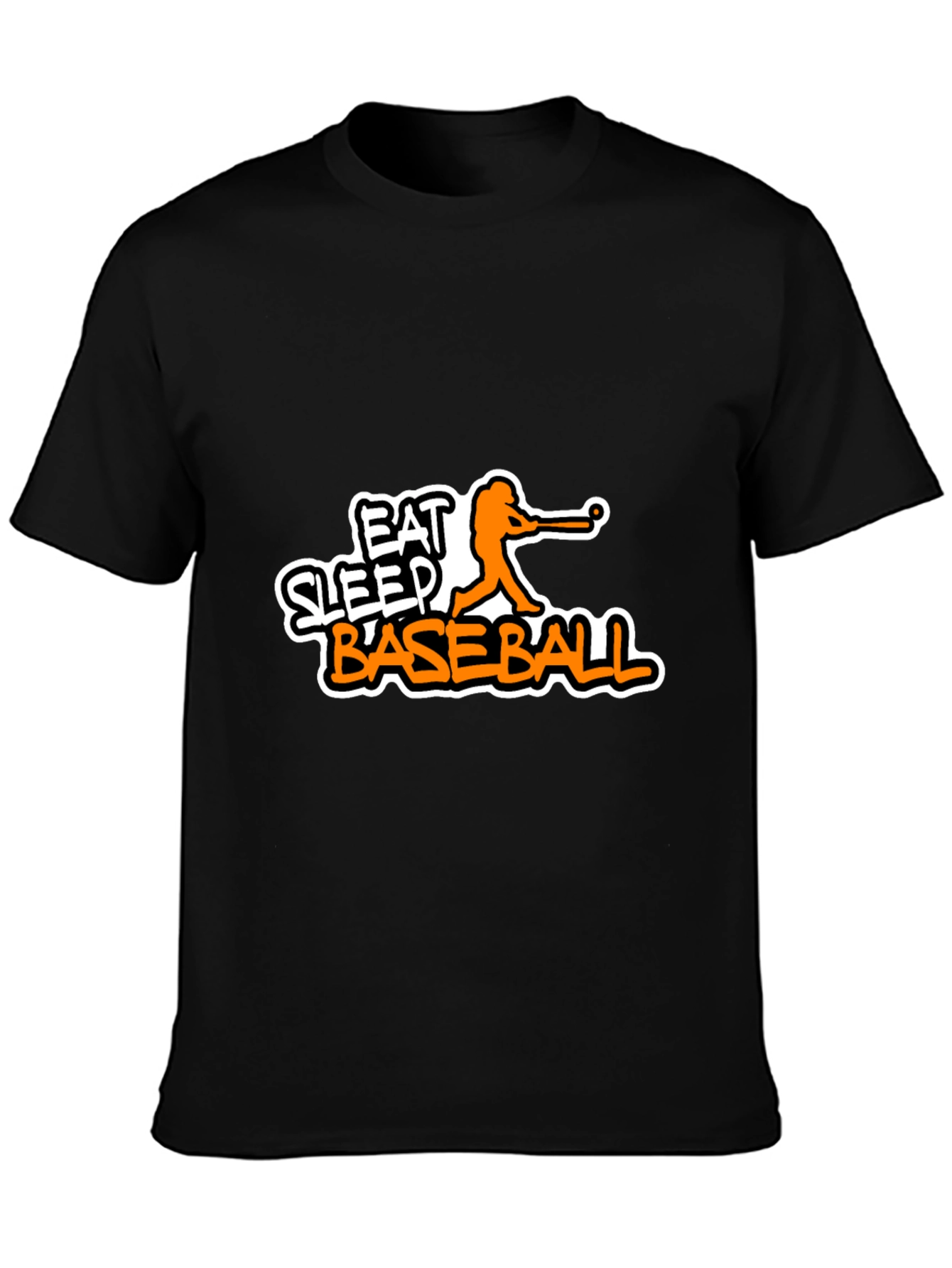 Eat Sleep Baseball Black Graphic Tee