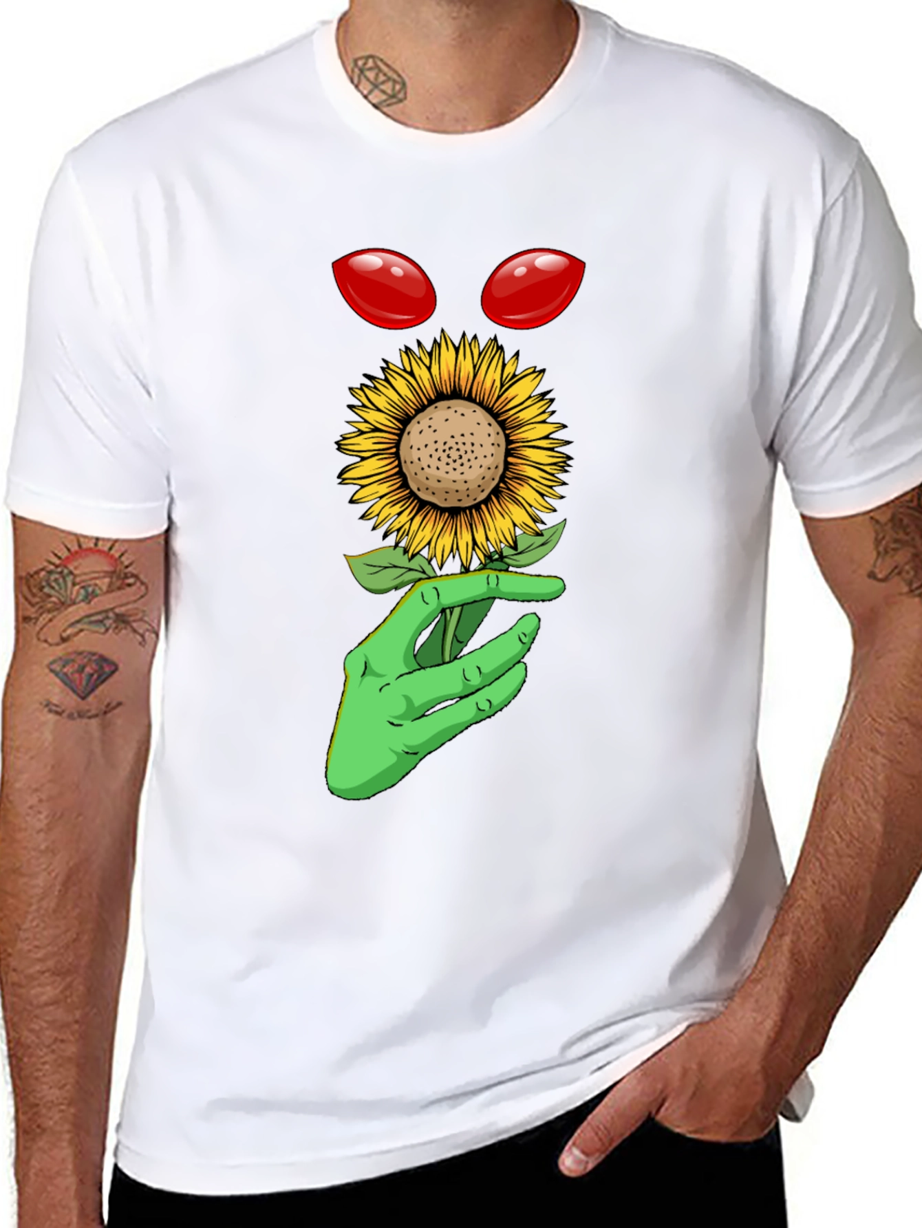 Alien Sunflower Graphic T-Shirt