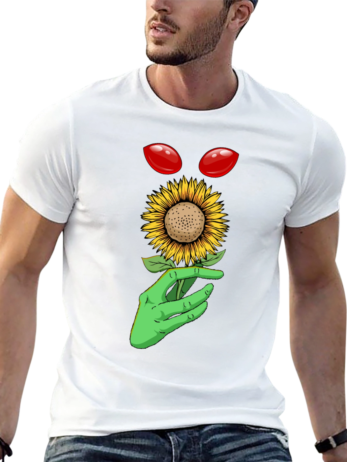 Alien Sunflower Graphic T-Shirt
