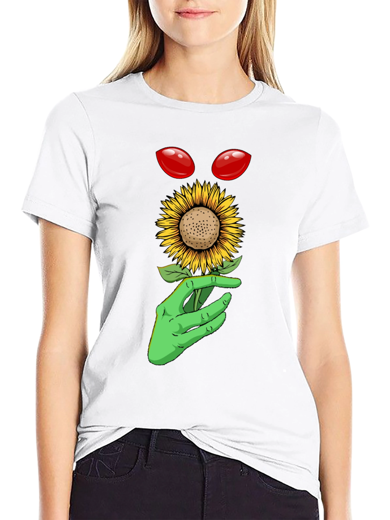 Alien Sunflower Graphic T-Shirt