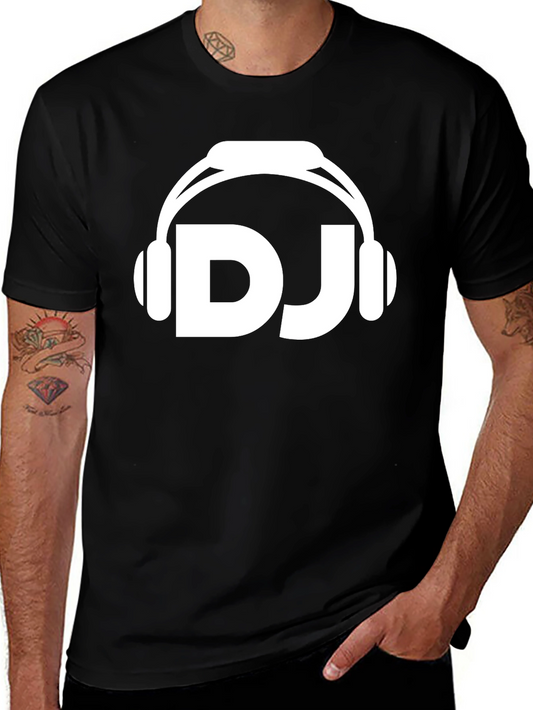 DJ Headphones Graphic Tee - Black Cotton T-Shirt