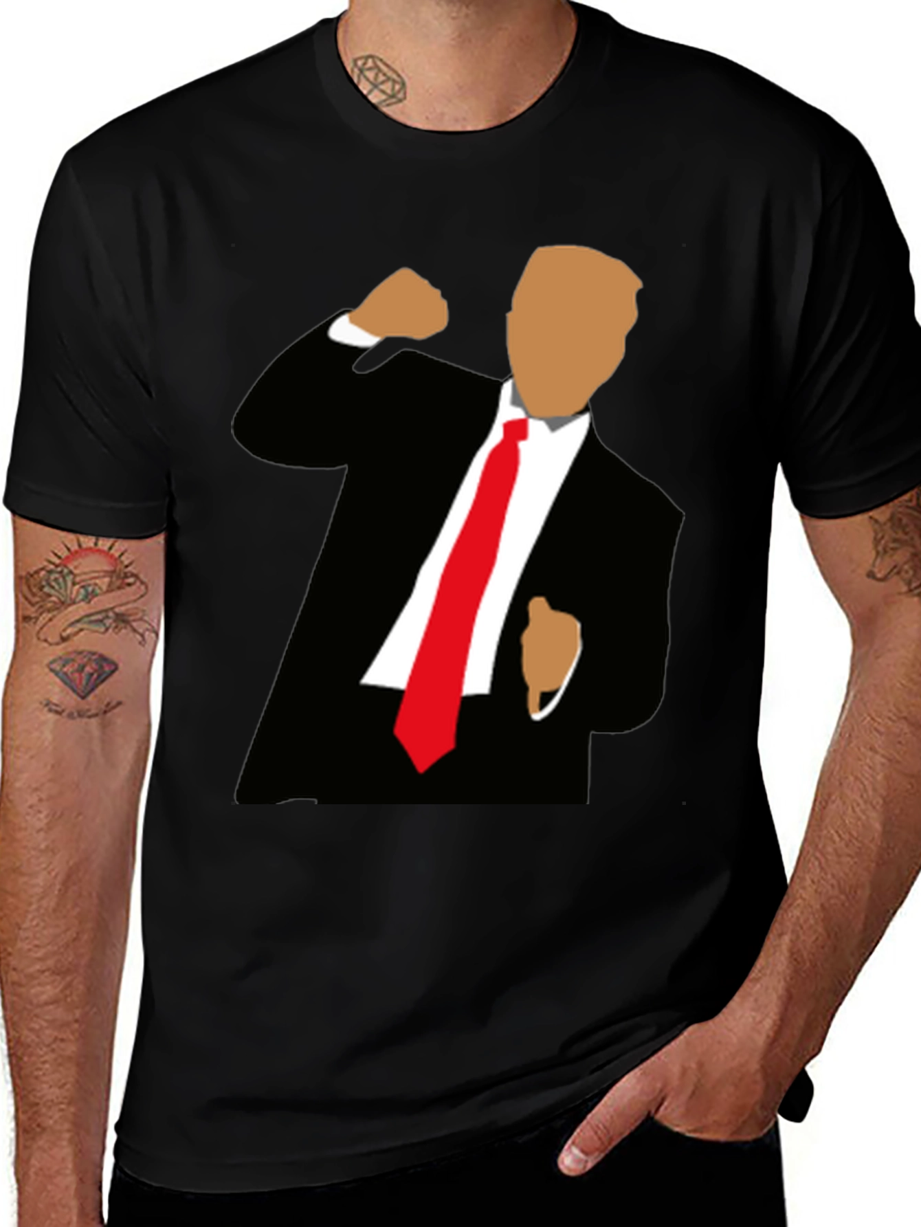 Trump Silhouette Graphic Tee - Black