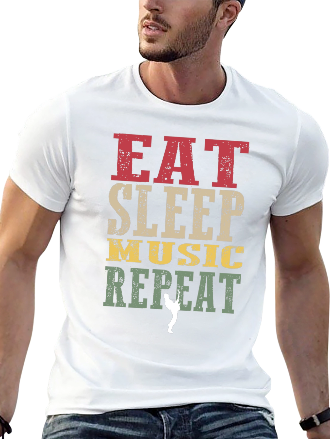 Eat Sleep Music Repeat Graphic Tee