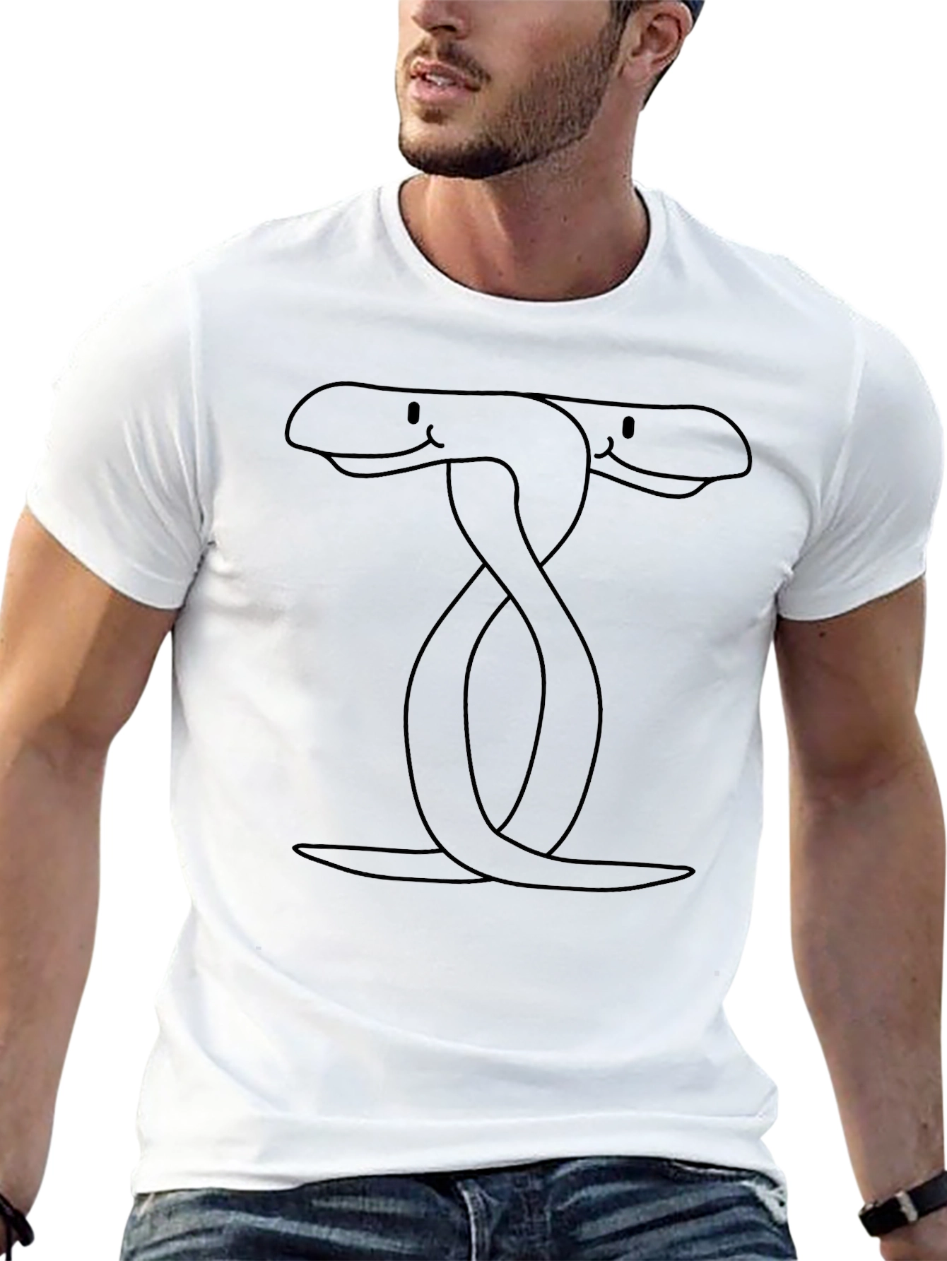 Two-Headed Snake Graphic Tee - Black