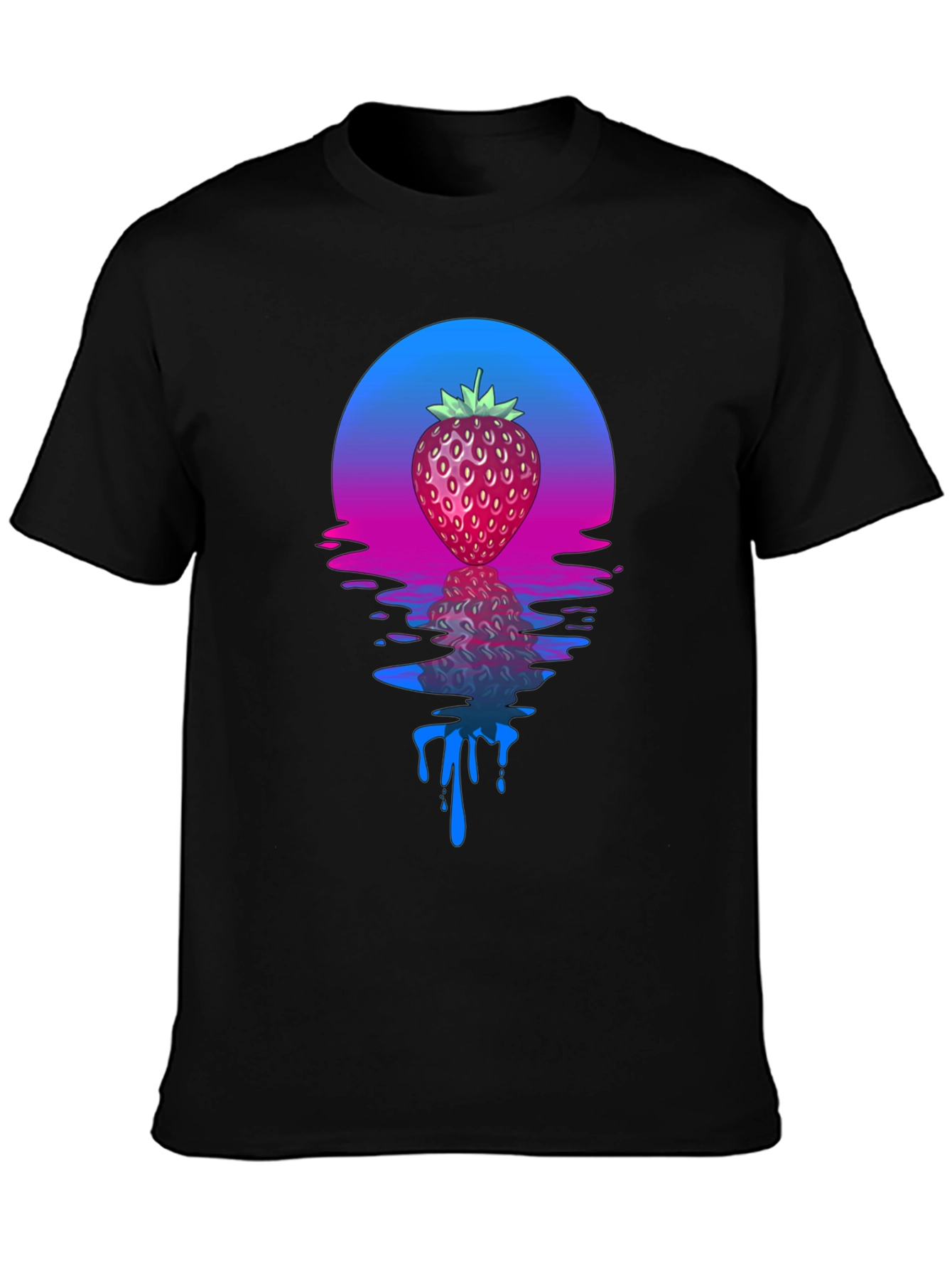 Strawberry Sunset Graphic Tee - Cool Retro Design
