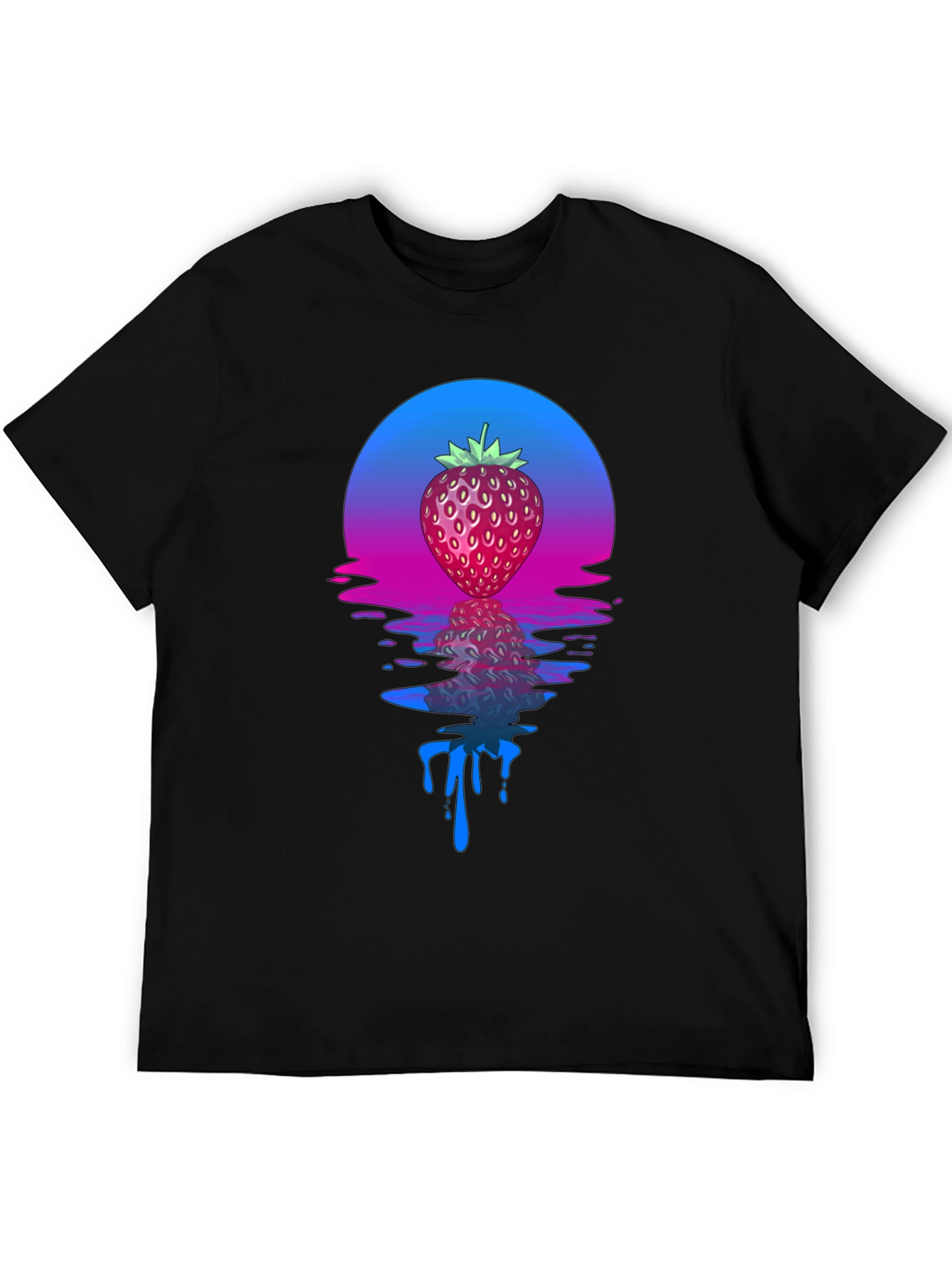 Strawberry Sunset Graphic Tee - Cool Retro Design