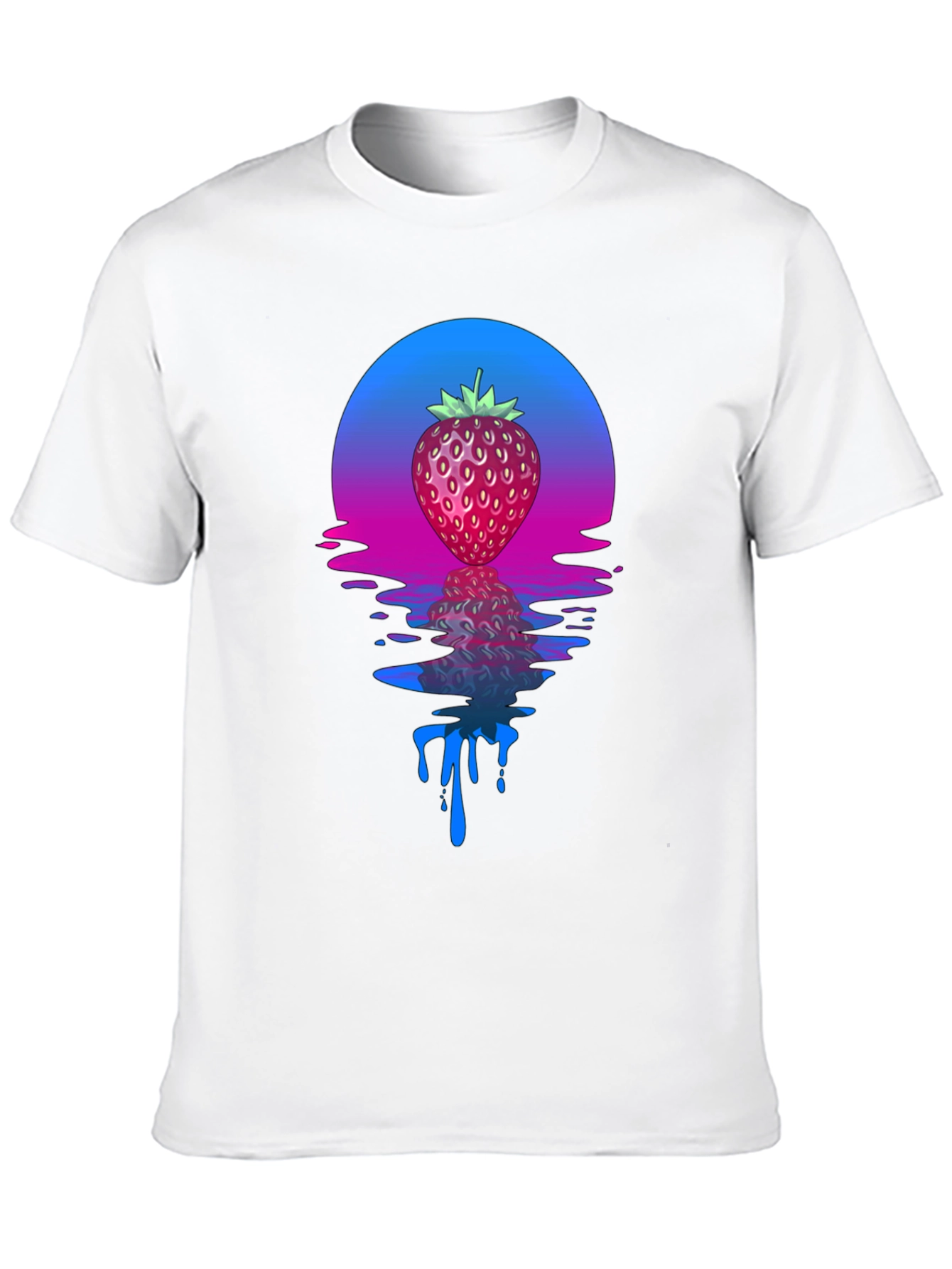 Strawberry Sunset Graphic Tee - Cool Retro Design