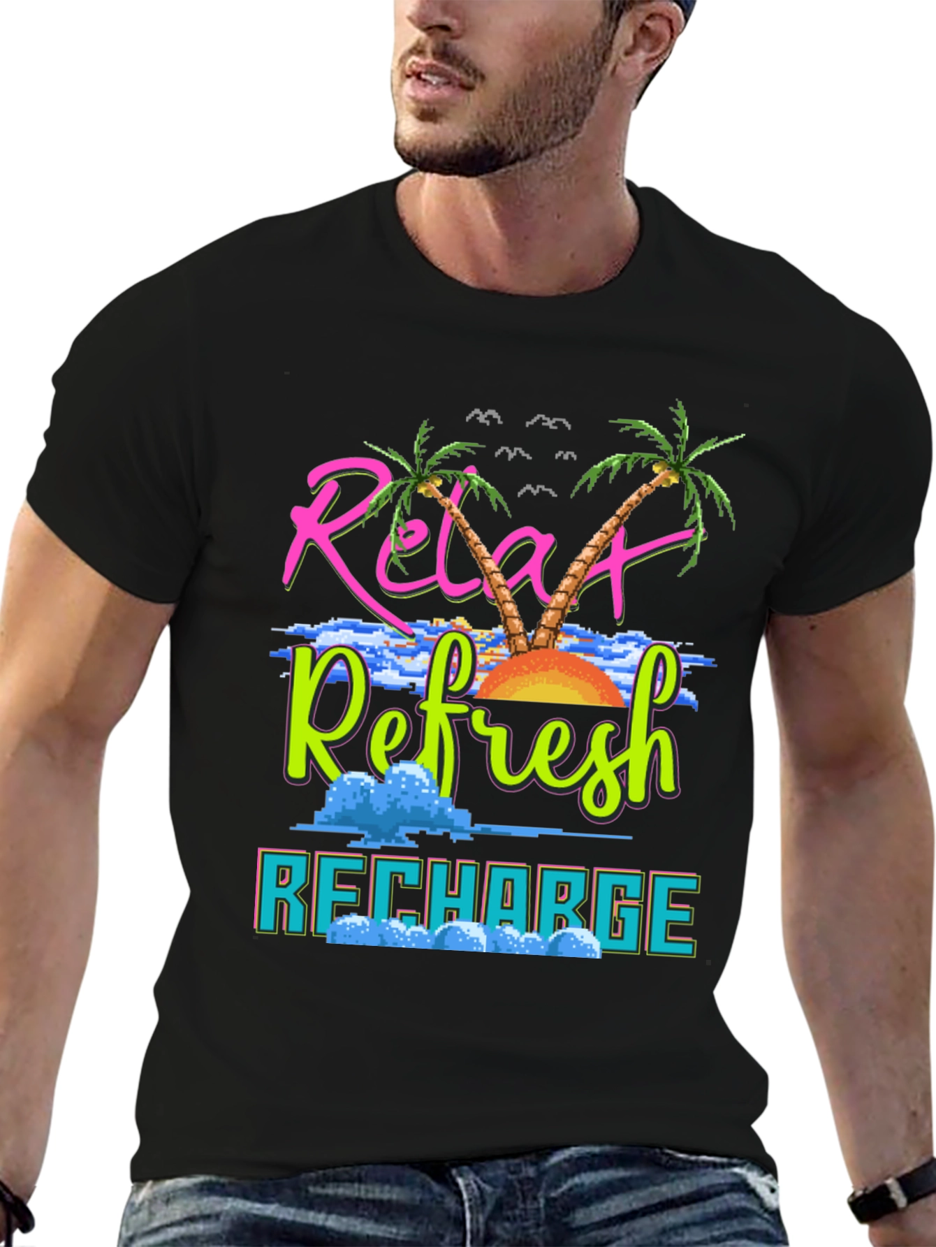 Relax Refresh Recharge Graphic Tee