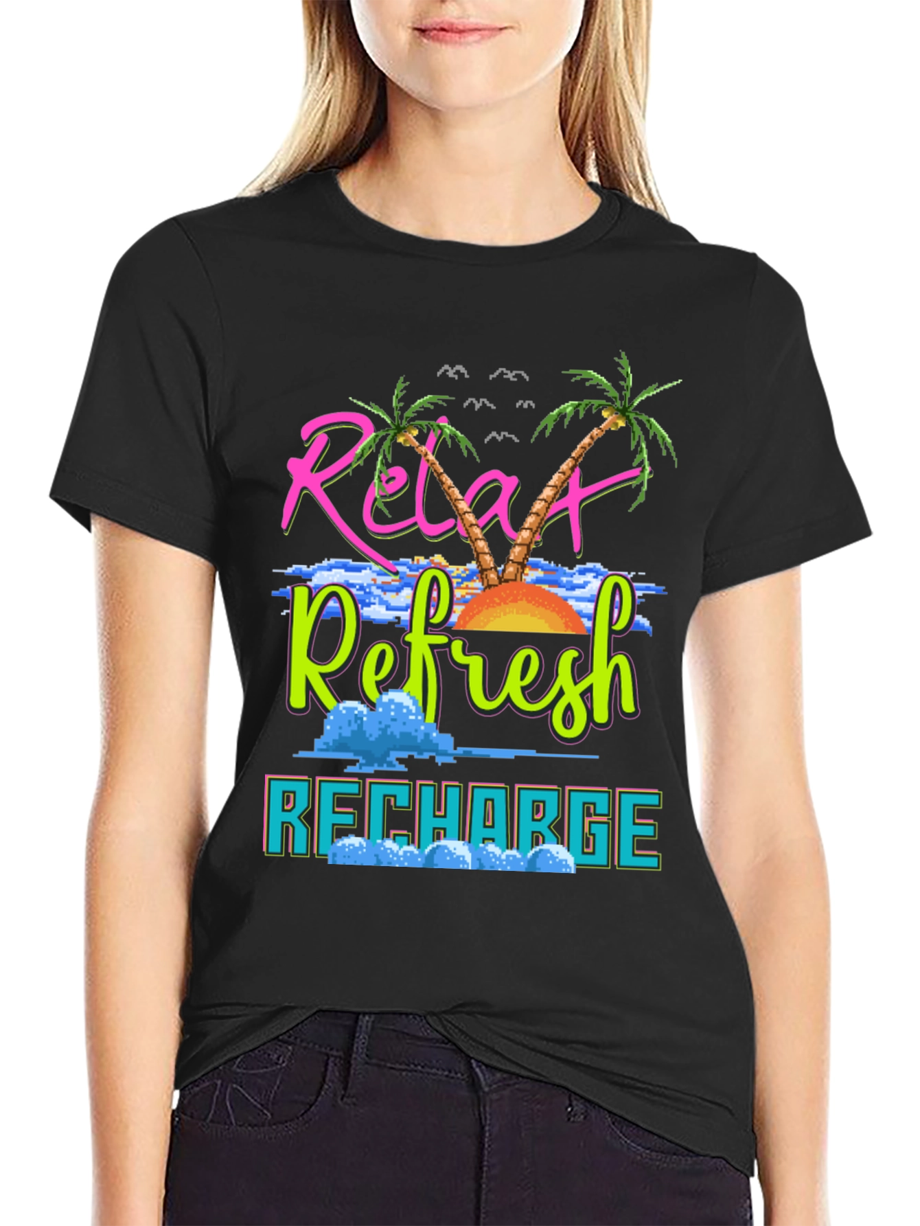 Relax Refresh Recharge Graphic Tee