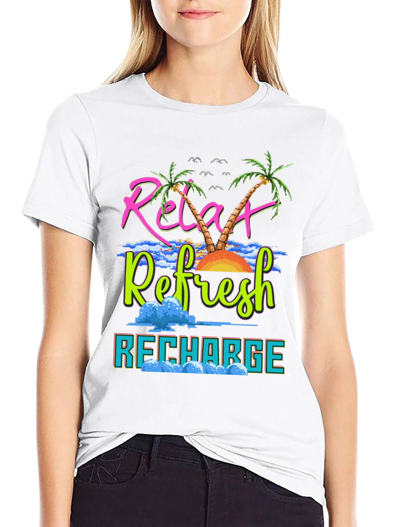 Relax Refresh Recharge Graphic Tee