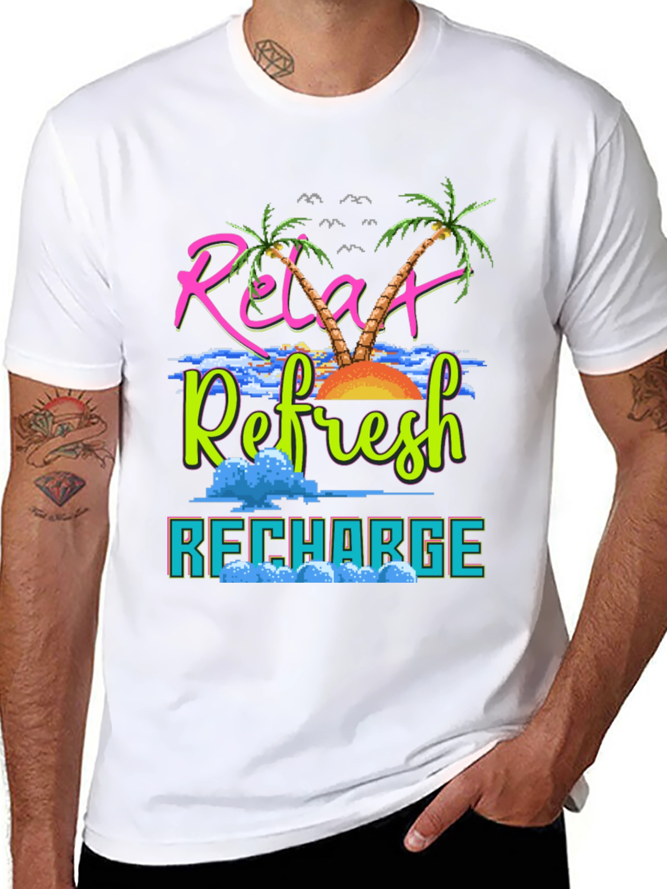 Relax Refresh Recharge Graphic Tee