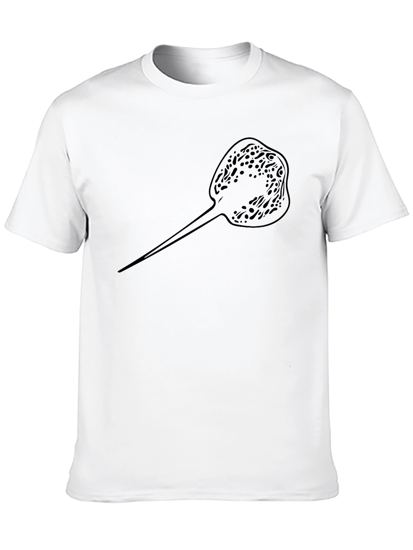 Stingray Graphic Tee - Black Cotton Casual T-Shirt