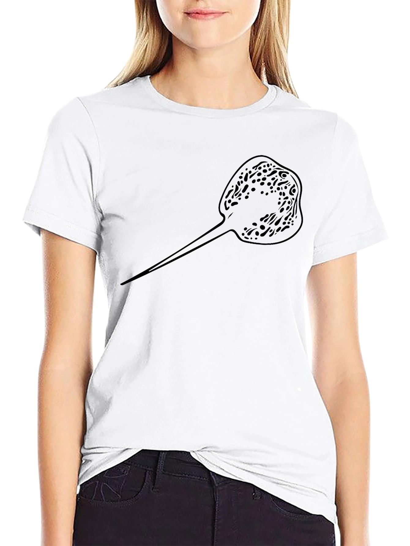Stingray Graphic Tee - Black Cotton Casual T-Shirt