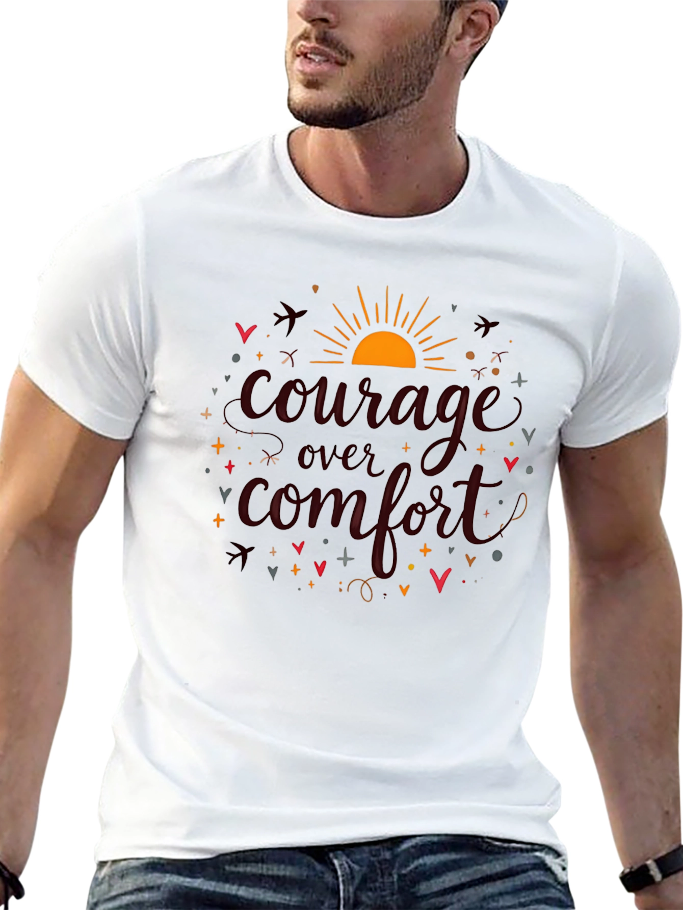 Courage Over Comfort Graphic Black T-Shirt