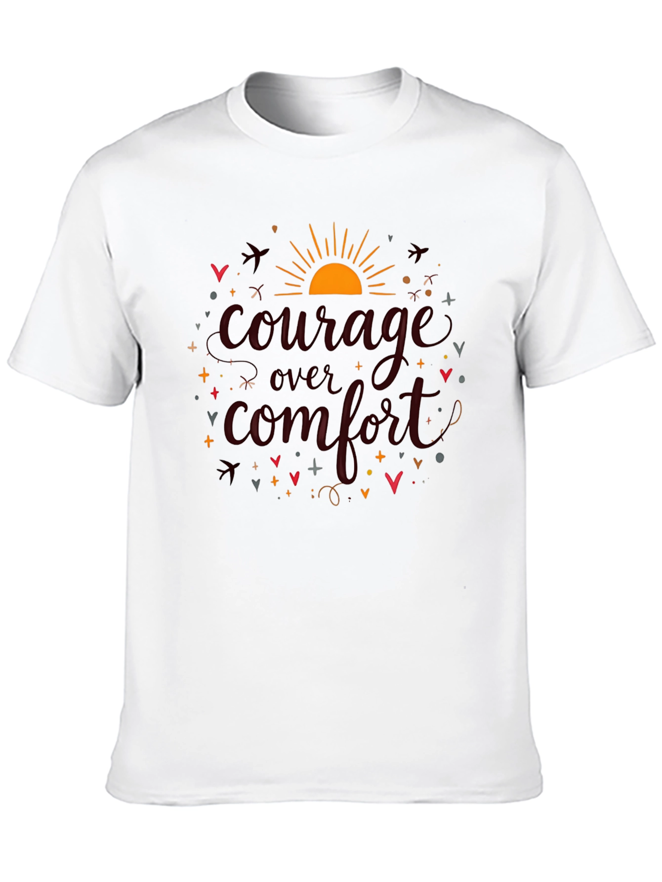 Courage Over Comfort Graphic Black T-Shirt