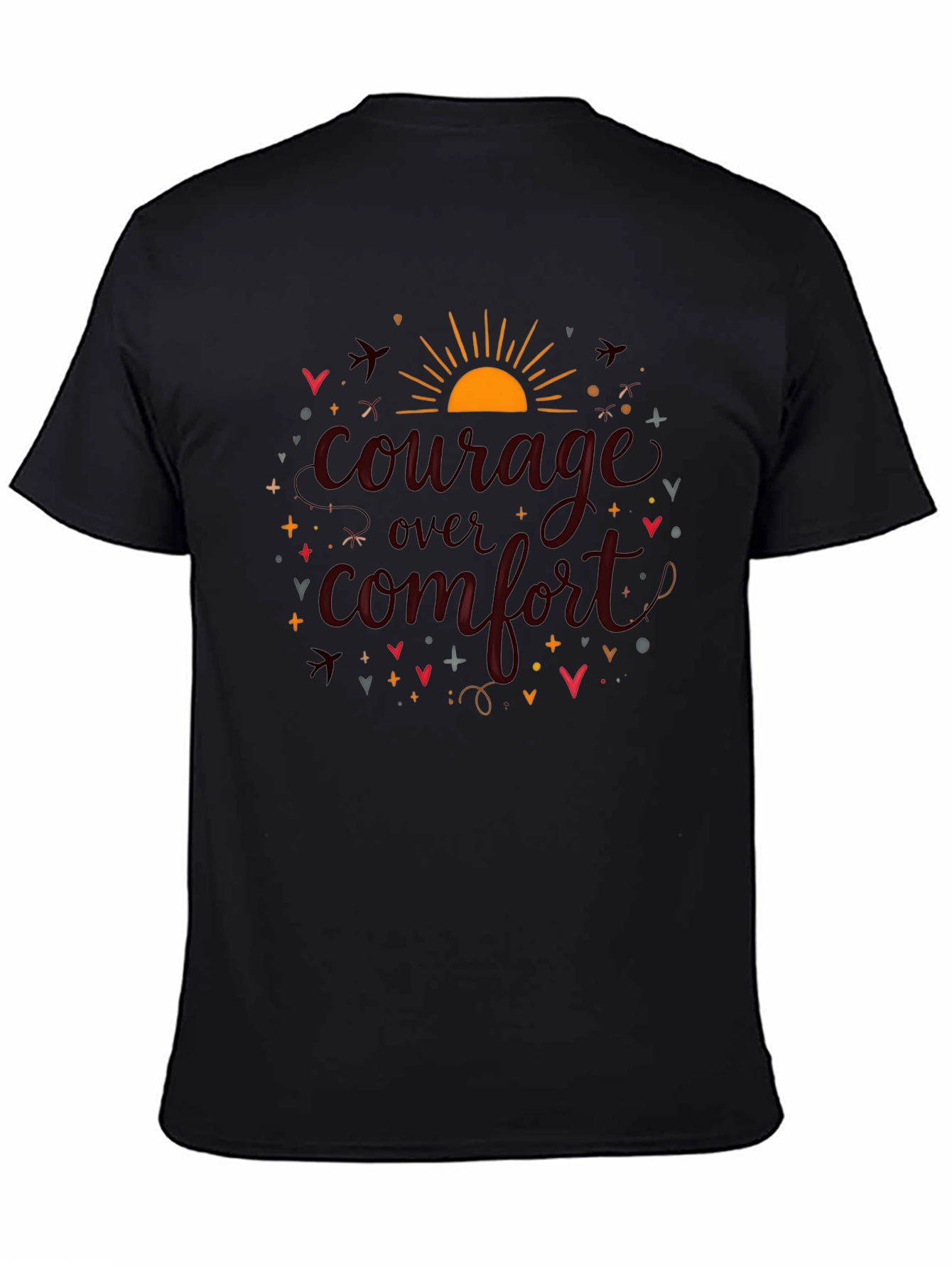 Courage Over Comfort Graphic Black T-Shirt