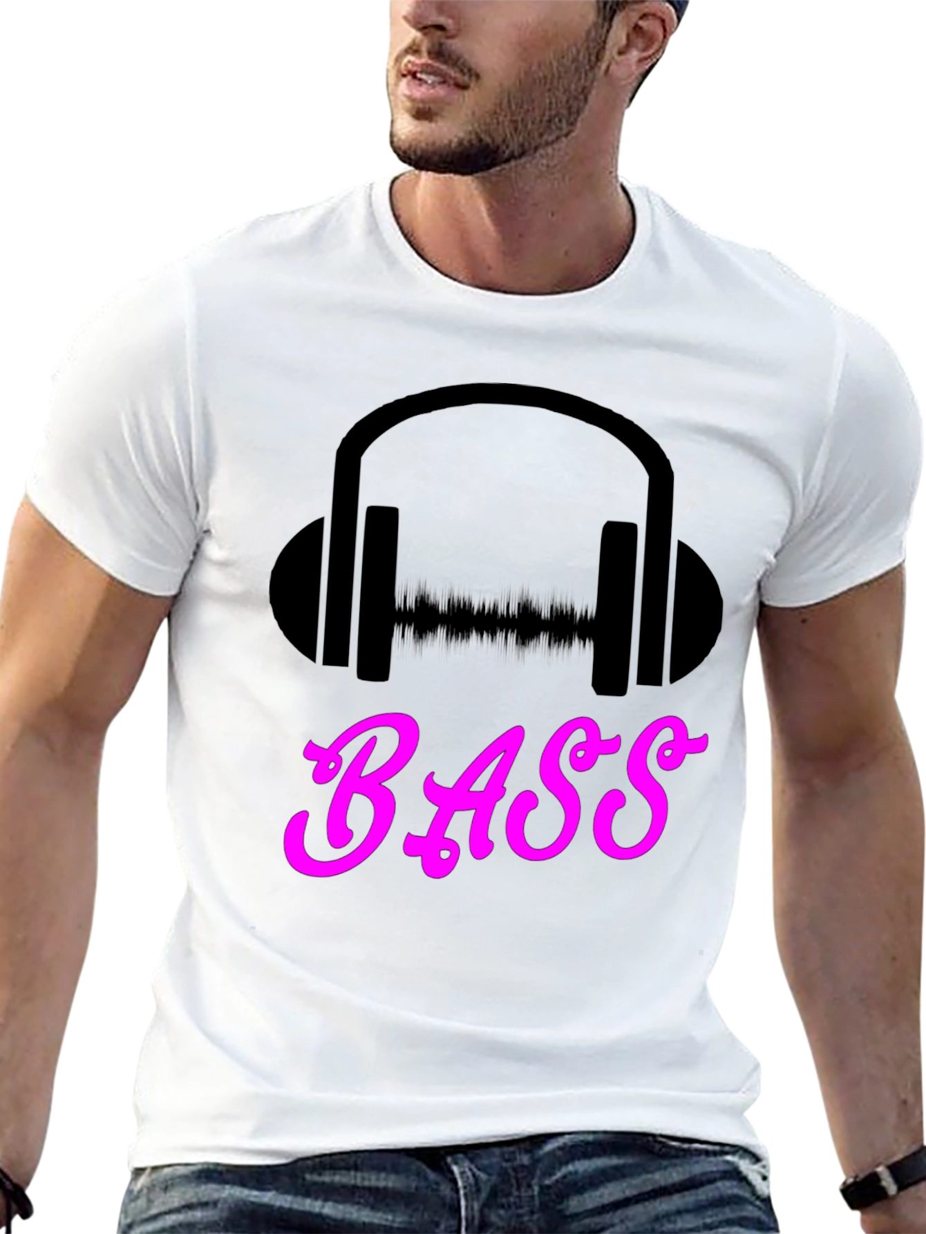 Bass Headphones Graphic Tee - Black