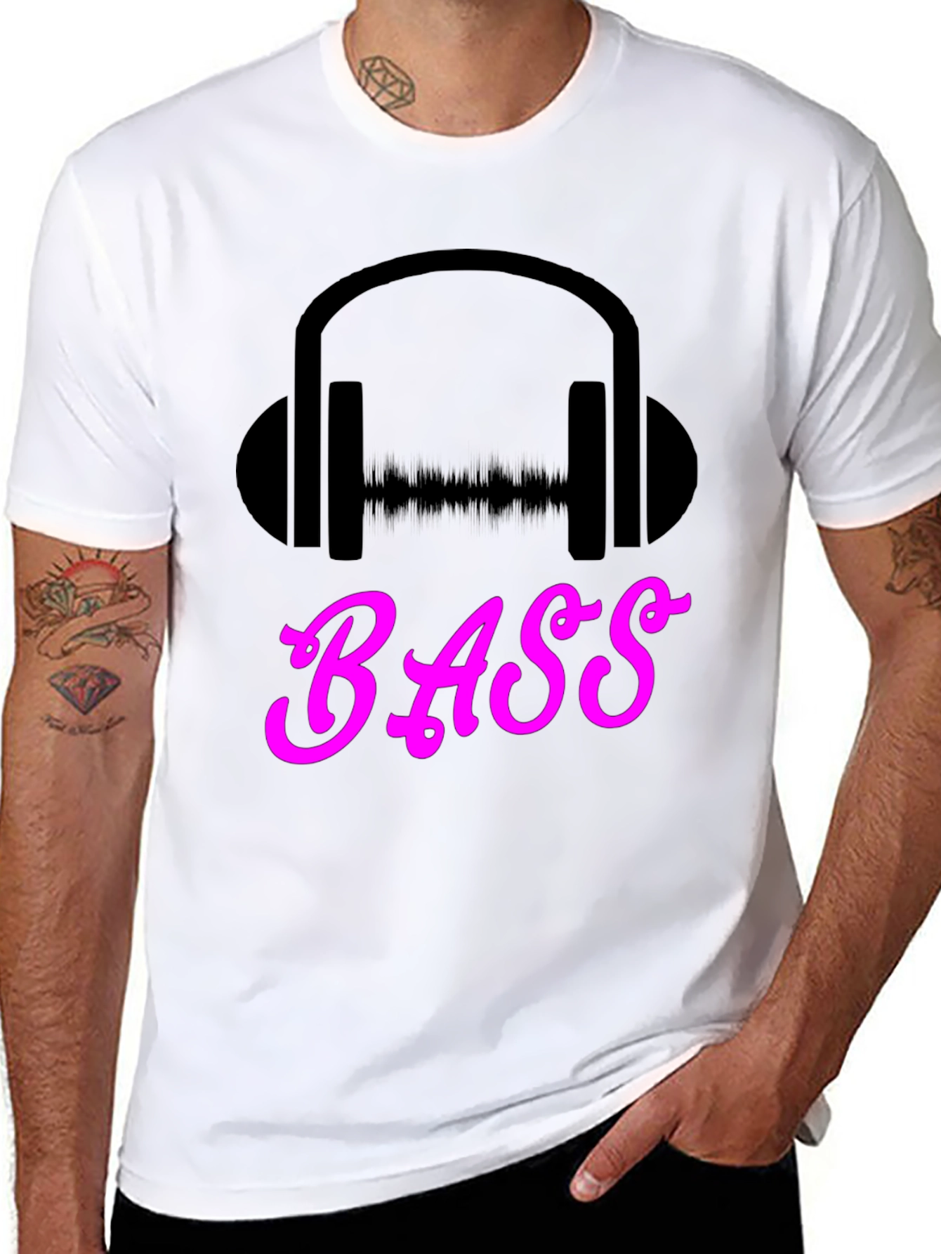 Bass Headphones Graphic Tee - Black