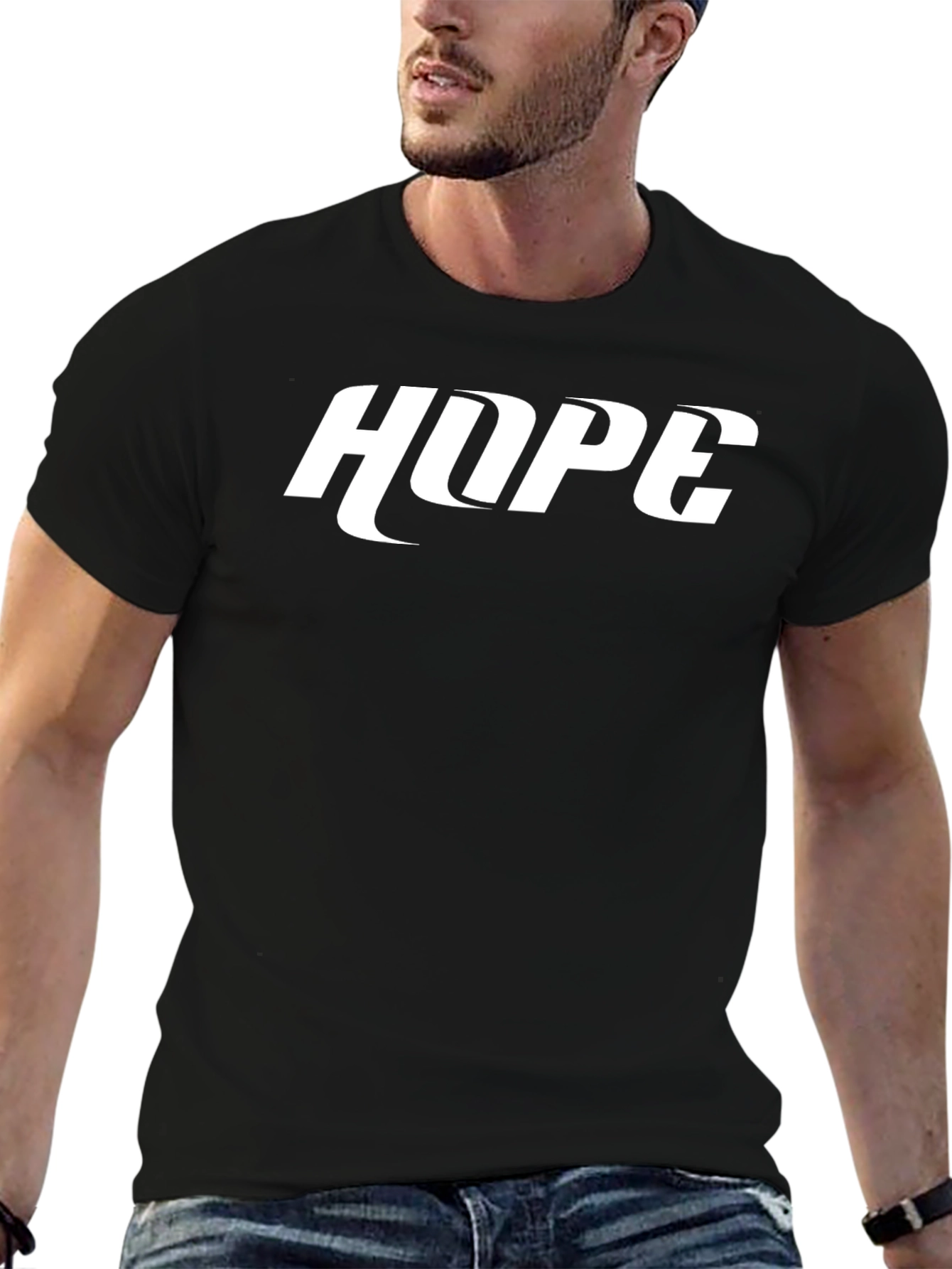 HOPE Graphic Print Black T-Shirt - Casual Style