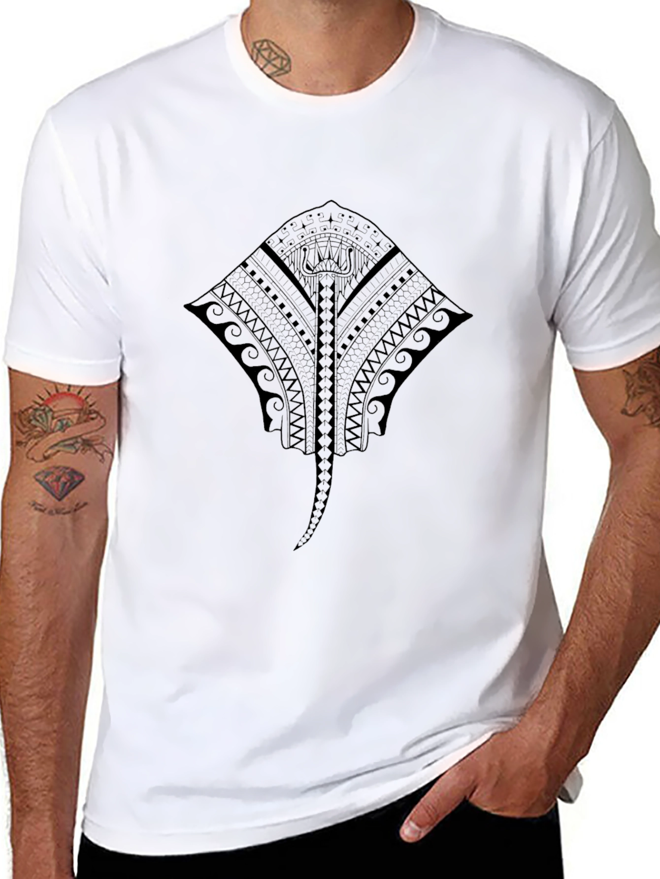 Tribal Stingray Graphic T-Shirt
