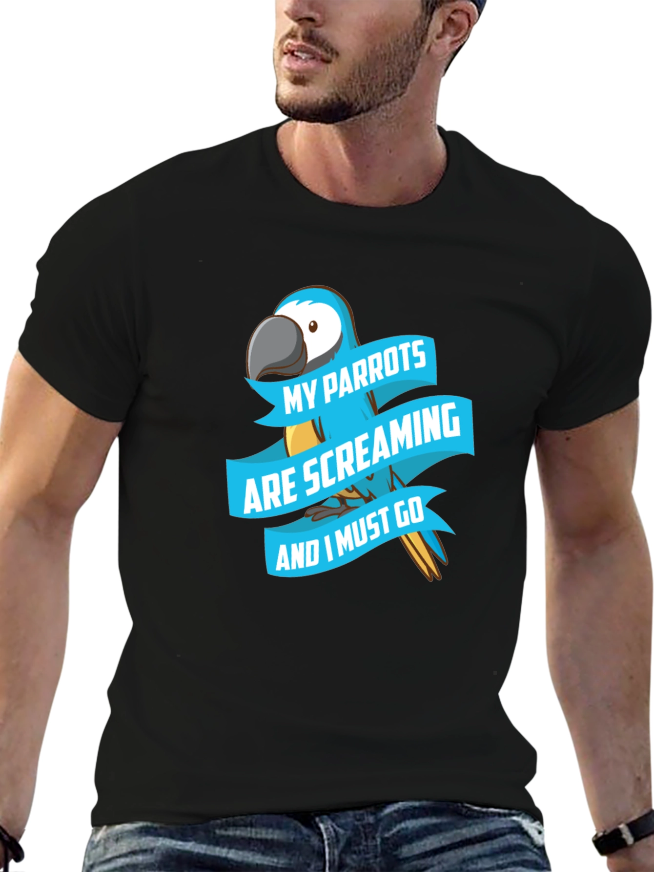 Parrot Lover T-Shirt - Screaming Parrots Graphic Tee