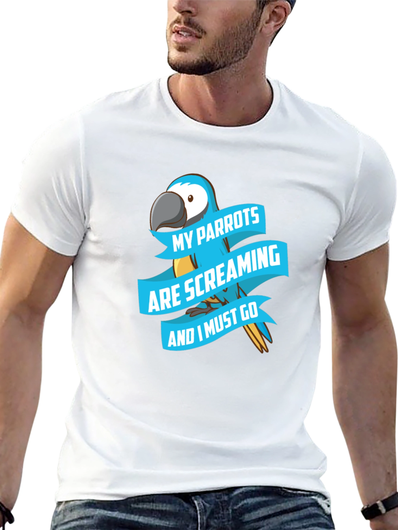 Parrot Lover T-Shirt - Screaming Parrots Graphic Tee