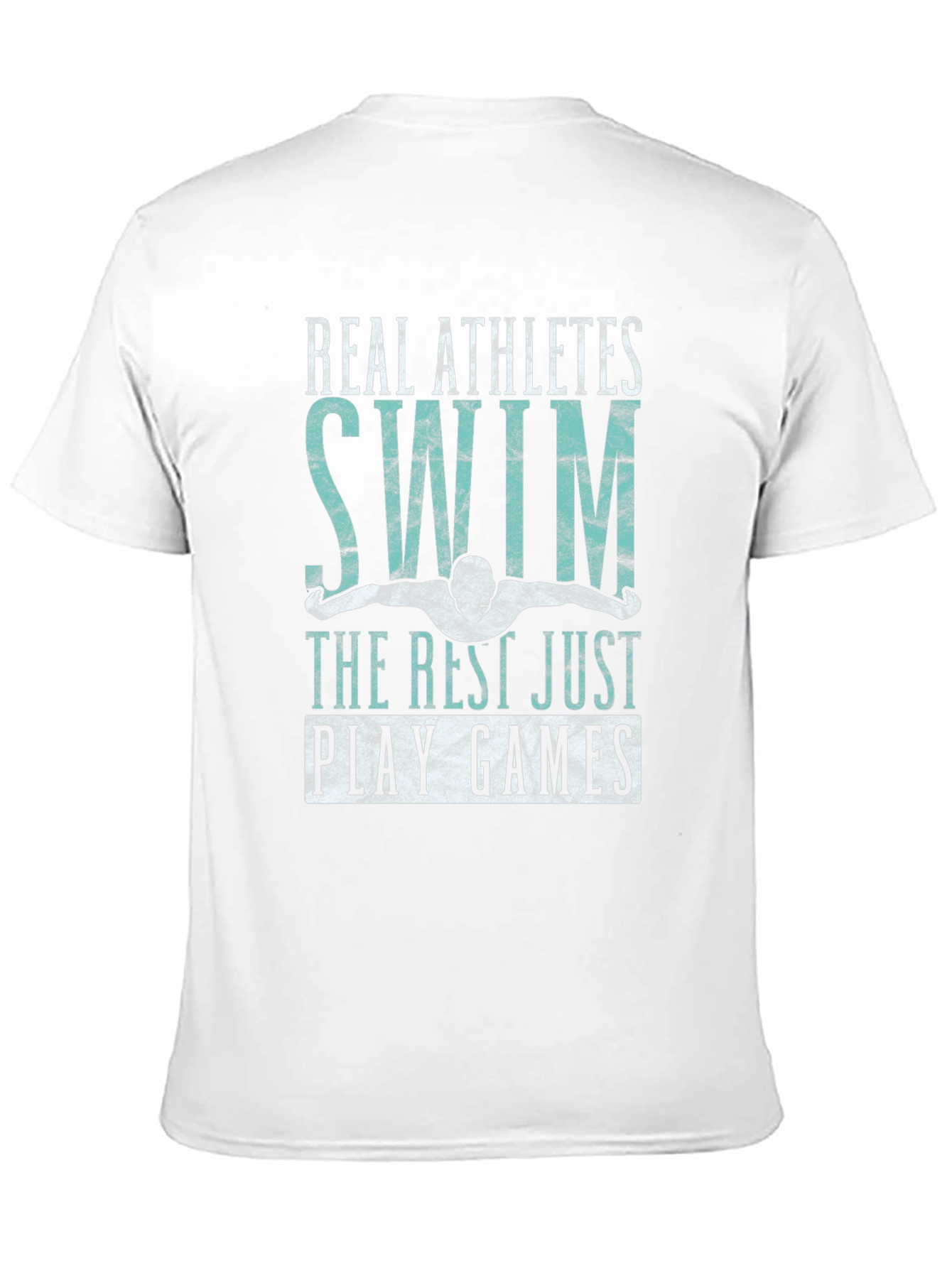 Real Athletes Swim Black Graphic T-Shirt