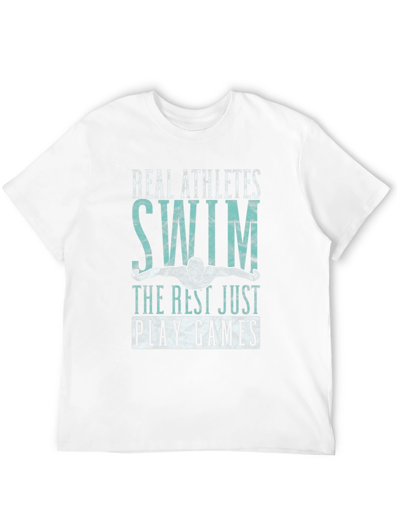 Real Athletes Swim Black Graphic T-Shirt