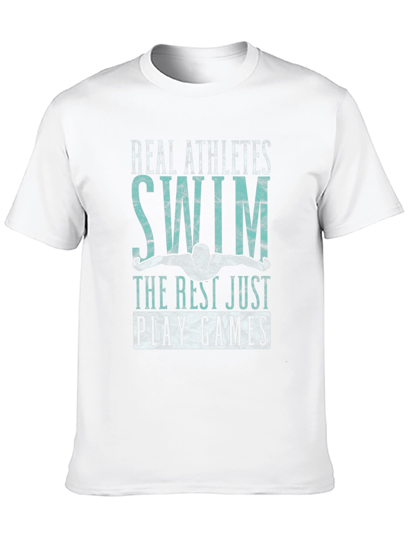 Real Athletes Swim Black Graphic T-Shirt
