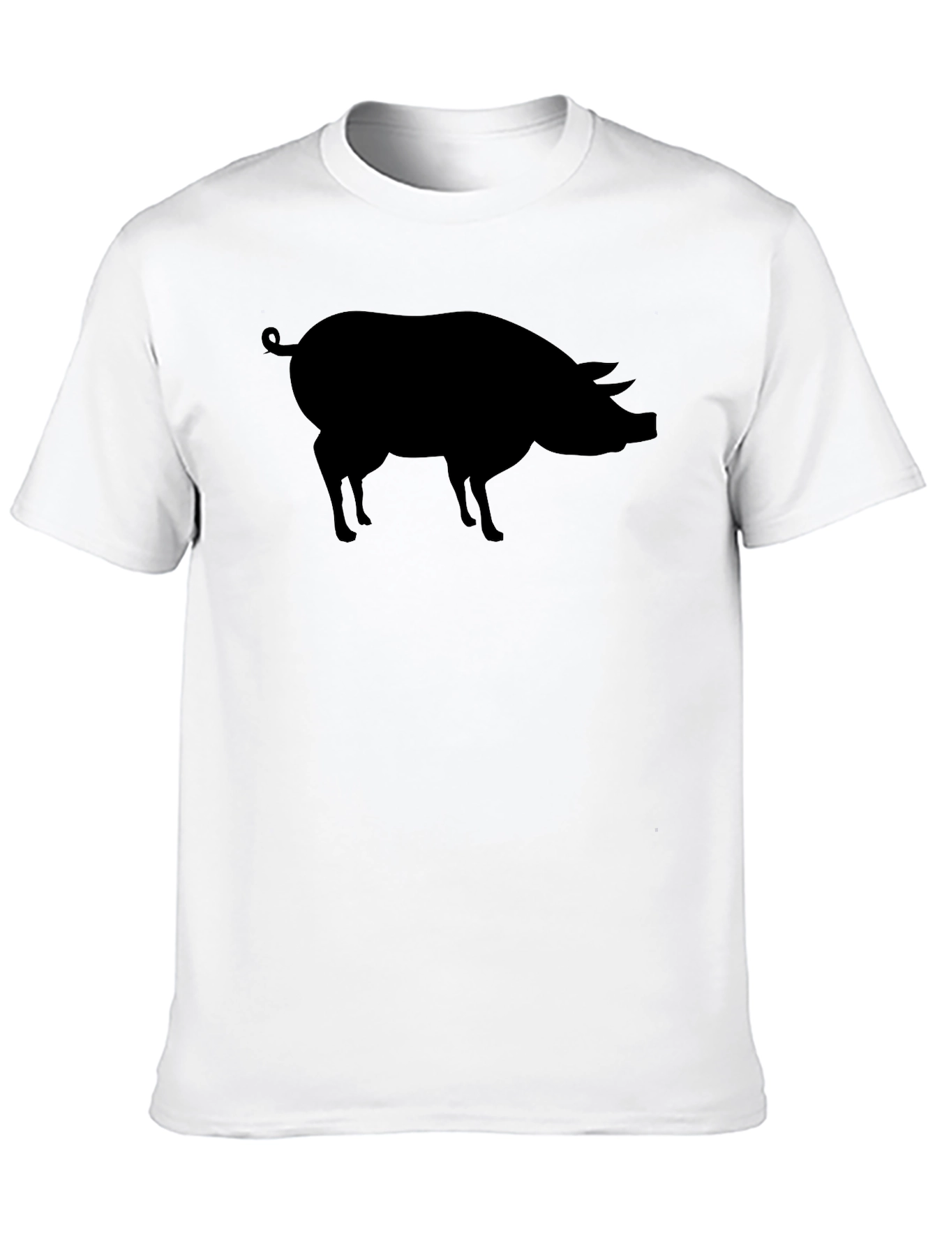 Black Pig Silhouette T-Shirt - Casual Style