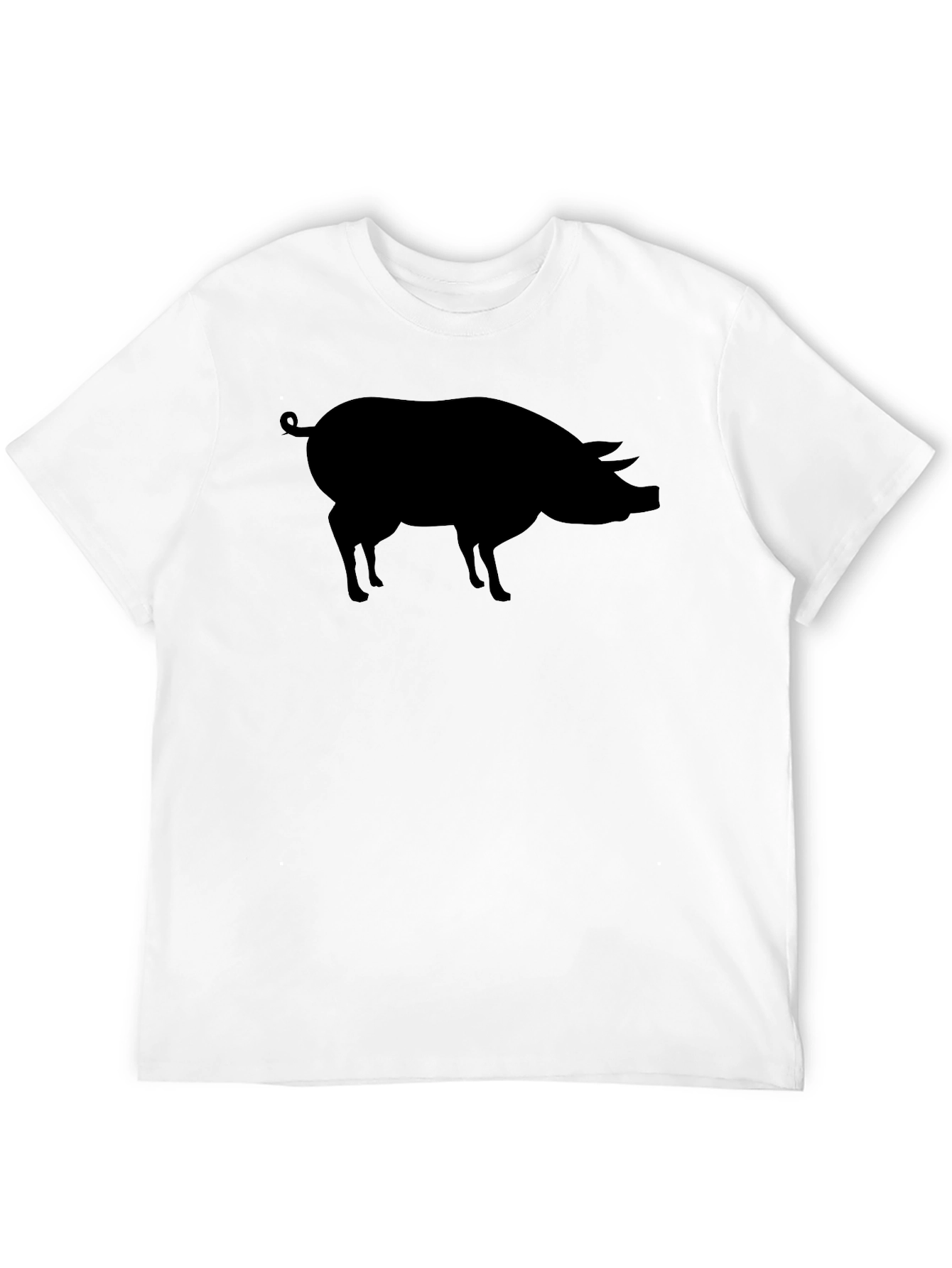 Black Pig Silhouette T-Shirt - Casual Style