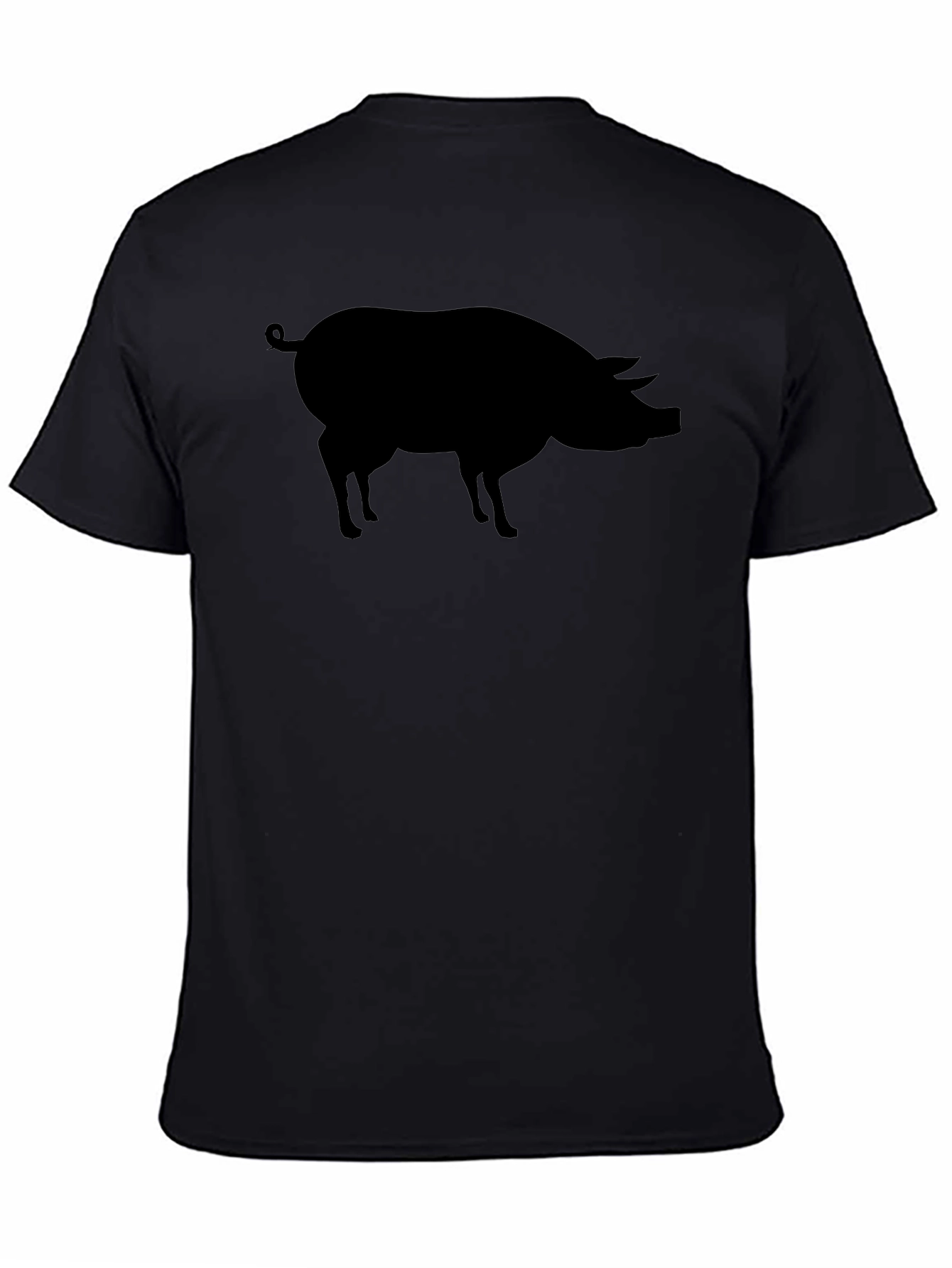 Black Pig Silhouette T-Shirt - Casual Style