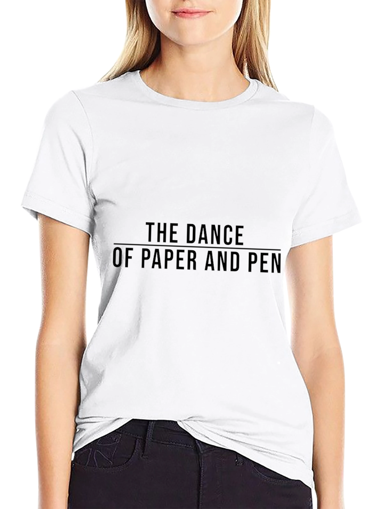 The Dance of Paper and Pen Black Tee