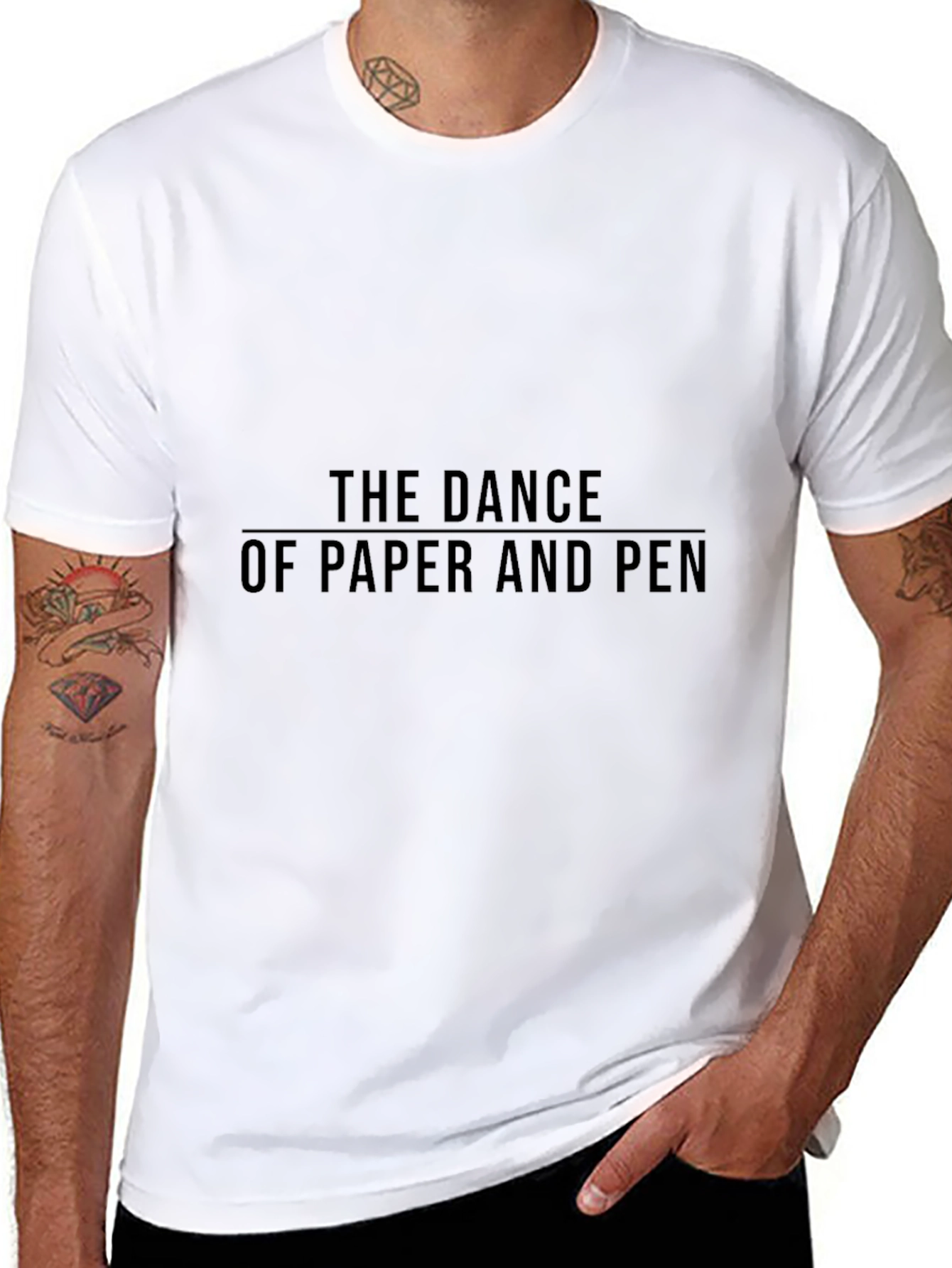 The Dance of Paper and Pen Black Tee
