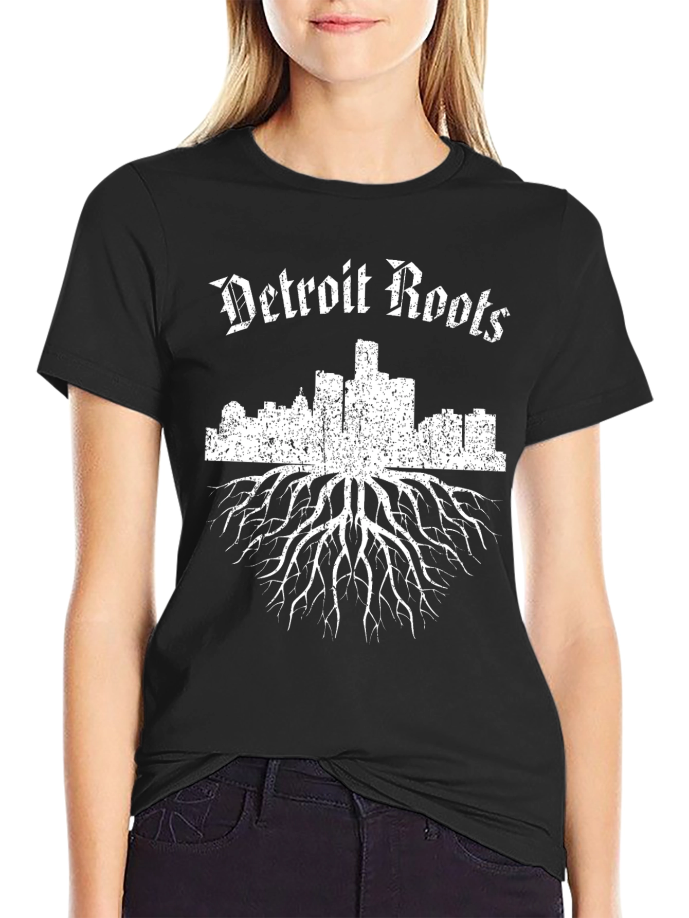 Detroit Roots Graphic T-Shirt - Black