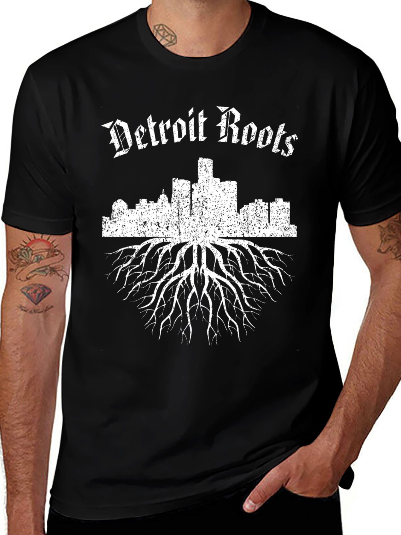 Detroit Roots Graphic T-Shirt - Black