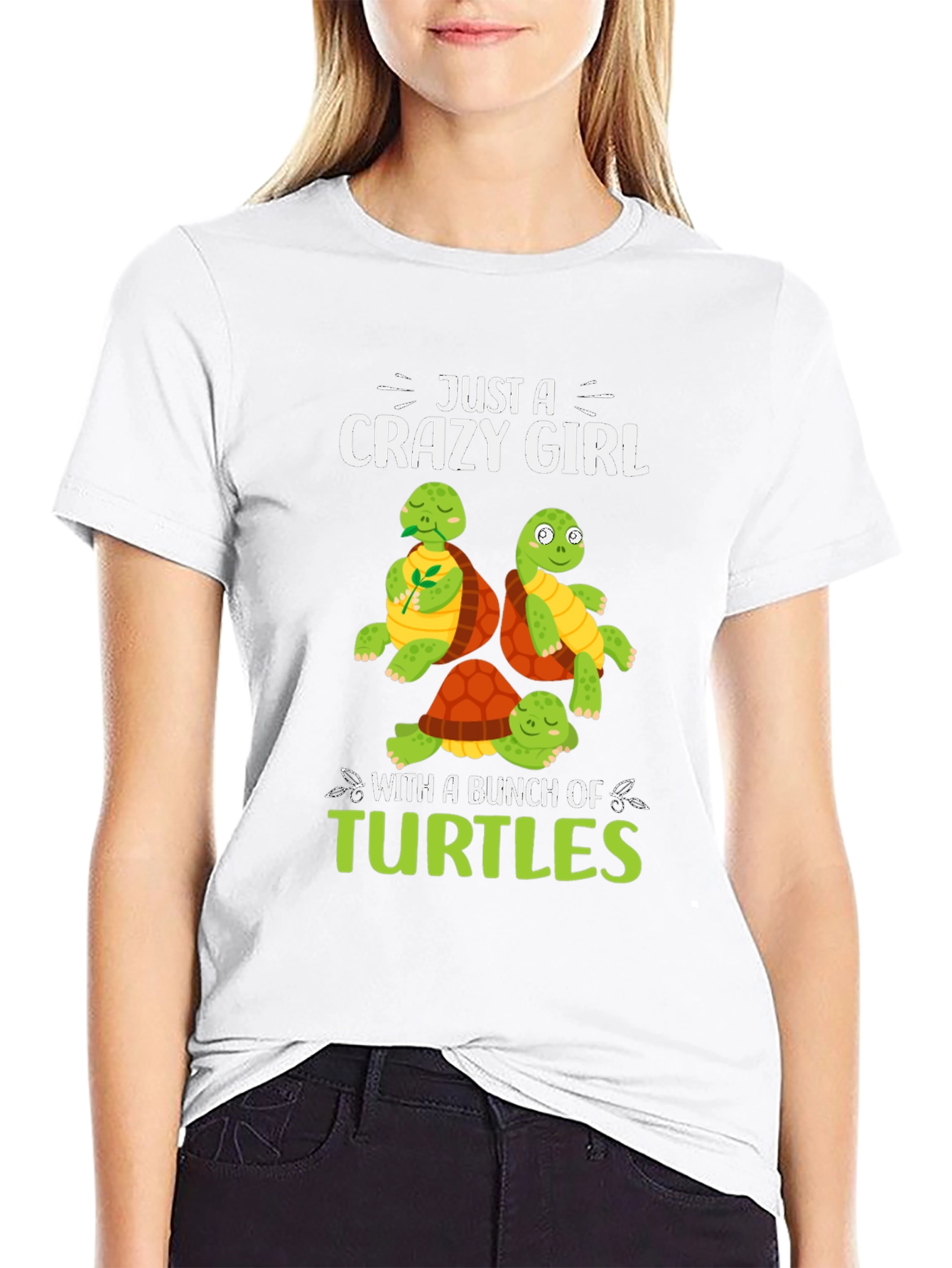 Crazy Girl Turtles Graphic Tee