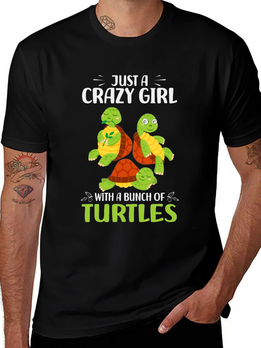 Crazy Girl Turtles Graphic Tee
