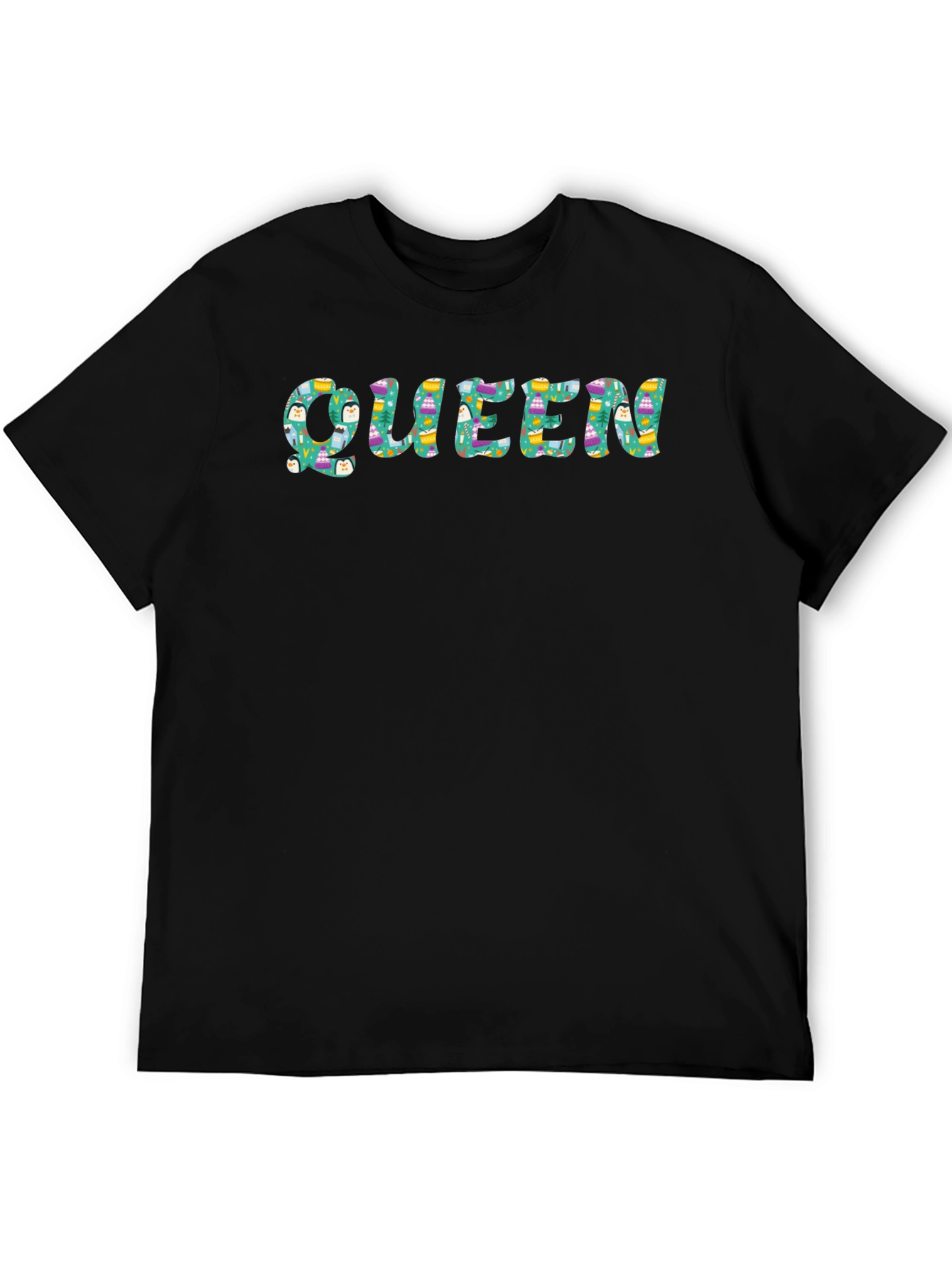 Queen Easter Pattern Black T-Shirt