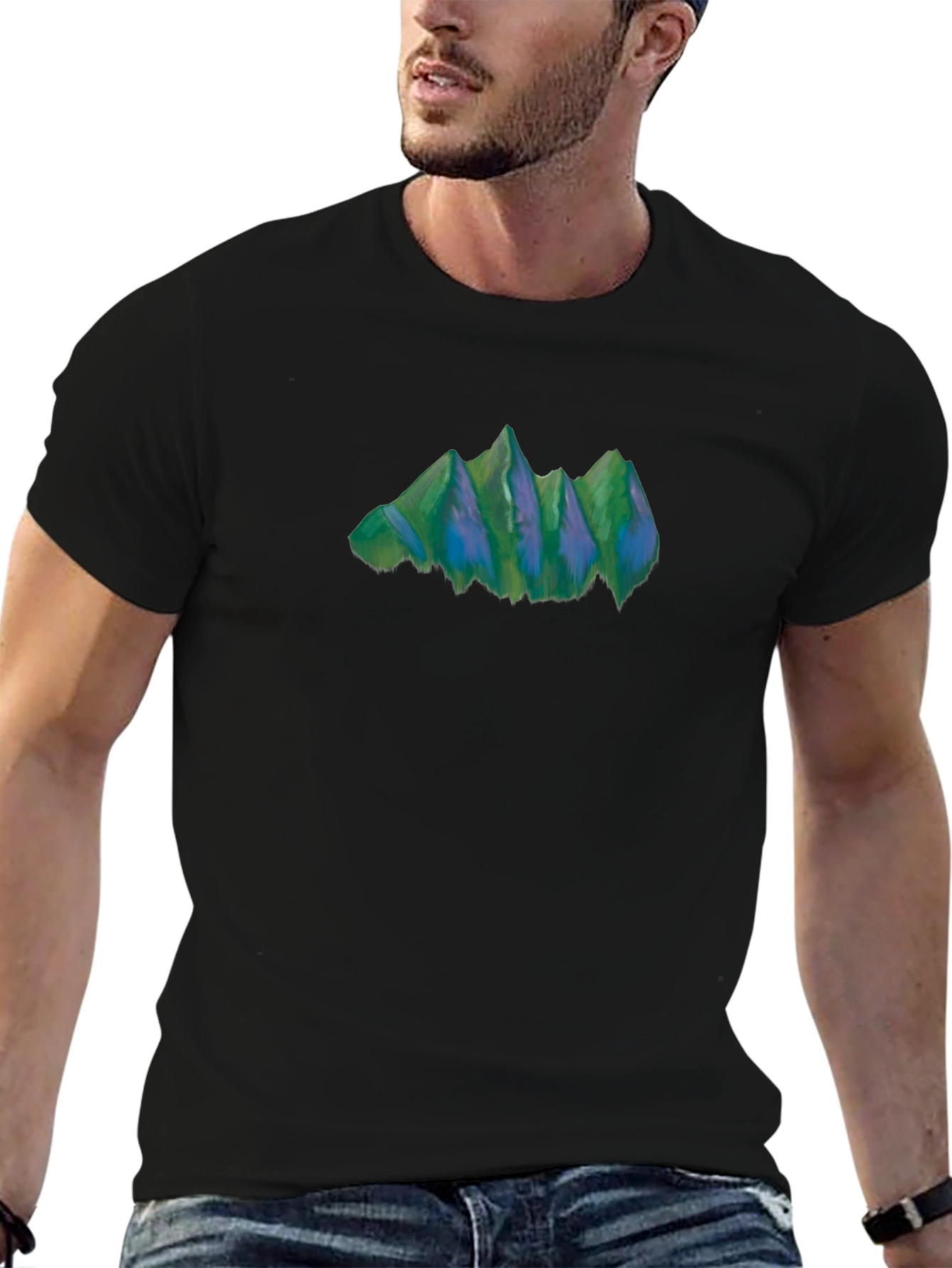 Mountain Graphic Tee - Nature Inspired Black T-Shirt
