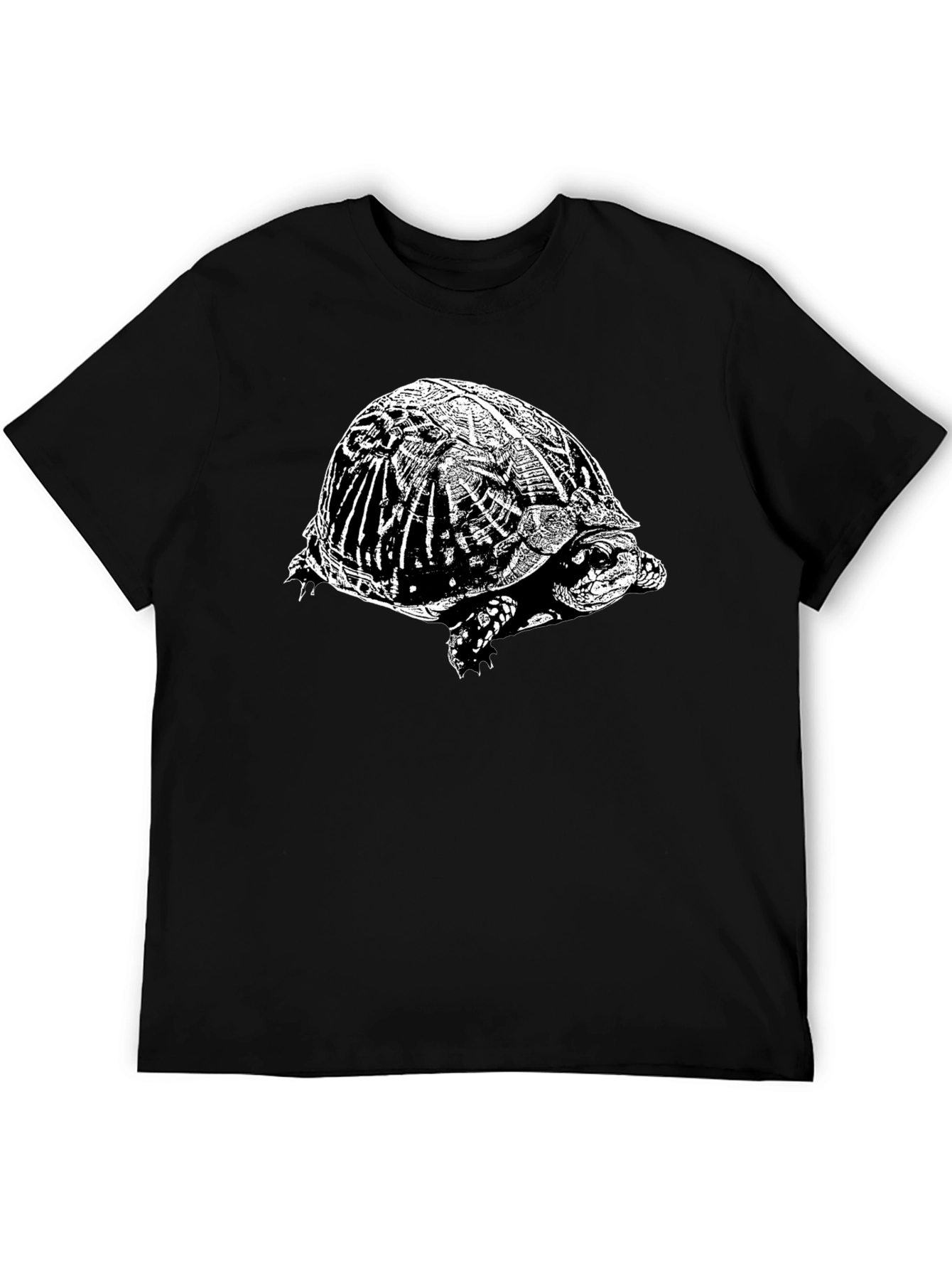 Turtle Graphic T-Shirt - Black Crew Neck Tee
