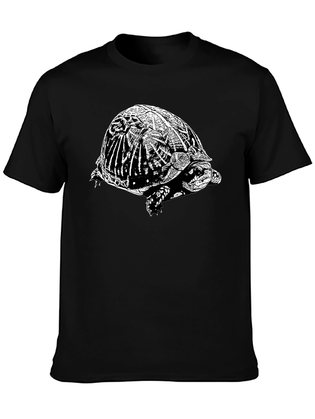 Turtle Graphic T-Shirt - Black Crew Neck Tee