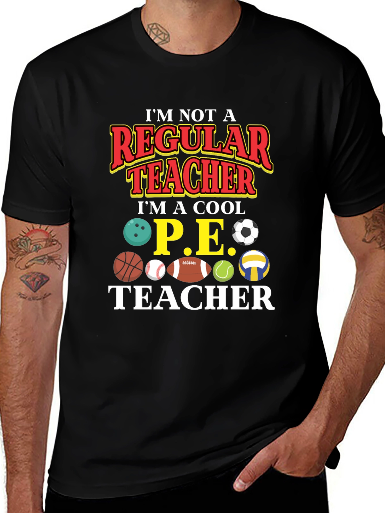 Cool P.E. Teacher Graphic T-Shirt